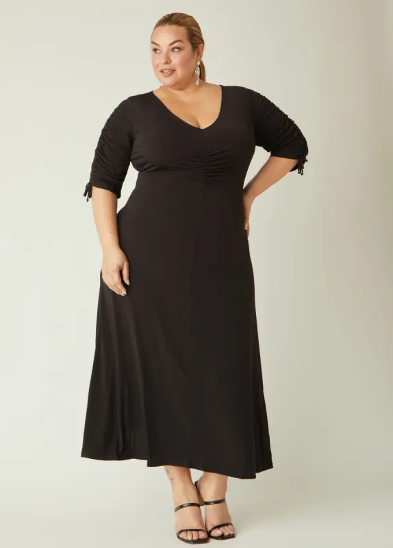 Ruched A Line Maxi Dress sold by Ashley Stewart