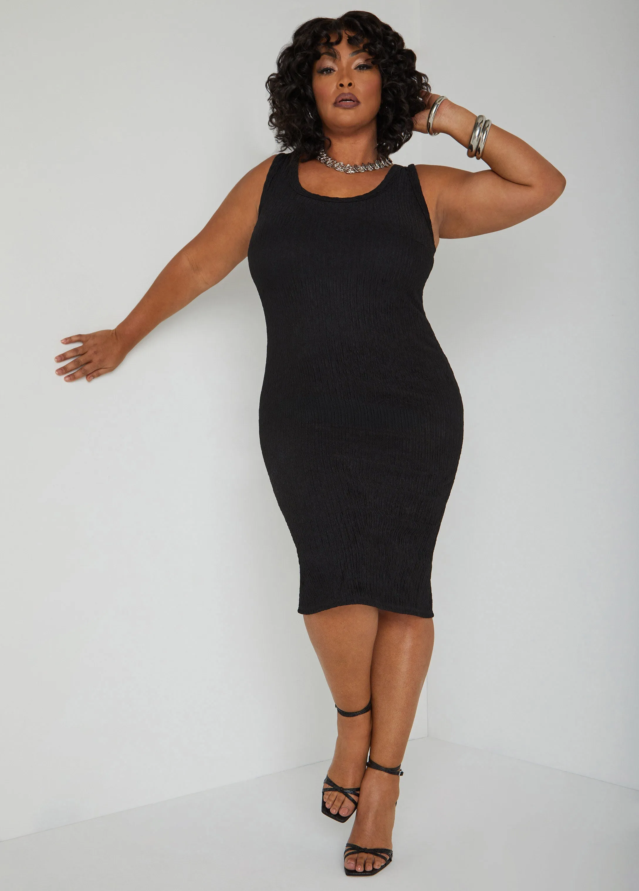 Textured Tank Dress sold by Ashley Stewart product image thumbnail 3