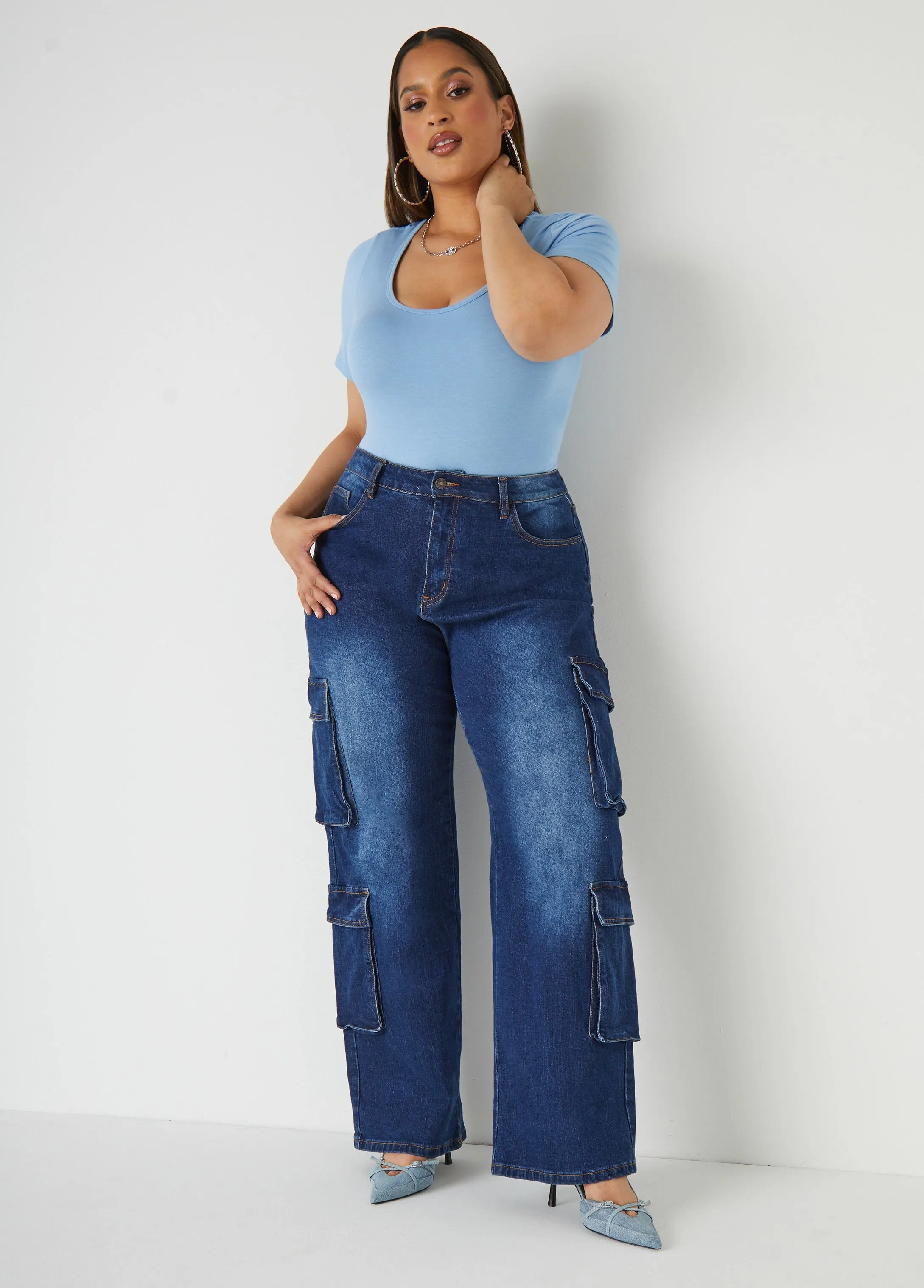 The Basic Scoop Neck Tee sold by Ashley Stewart product image thumbnail 4