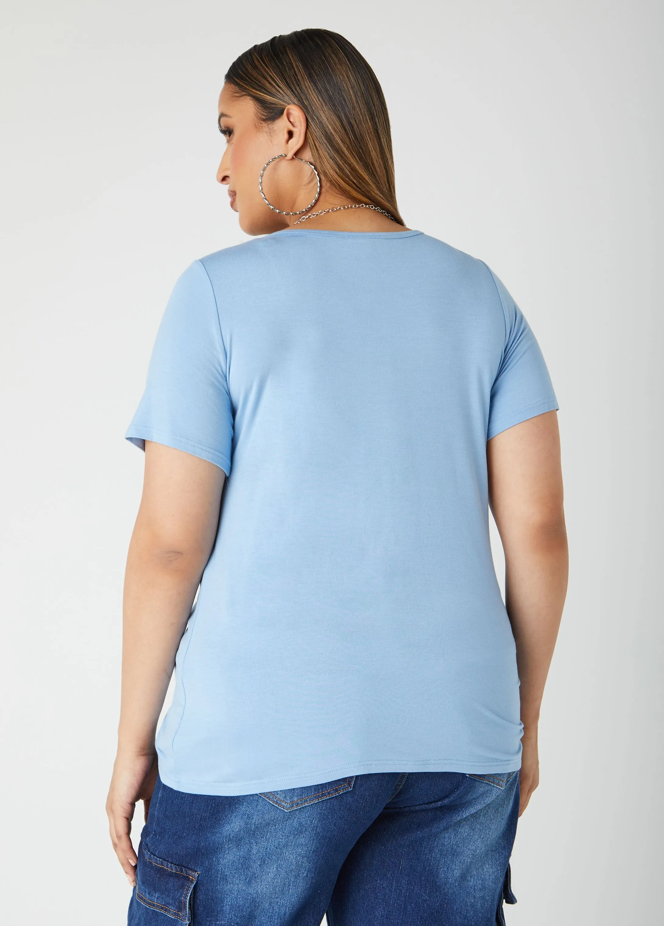 The Basic Scoop Neck Tee sold by Ashley Stewart product image thumbnail 2