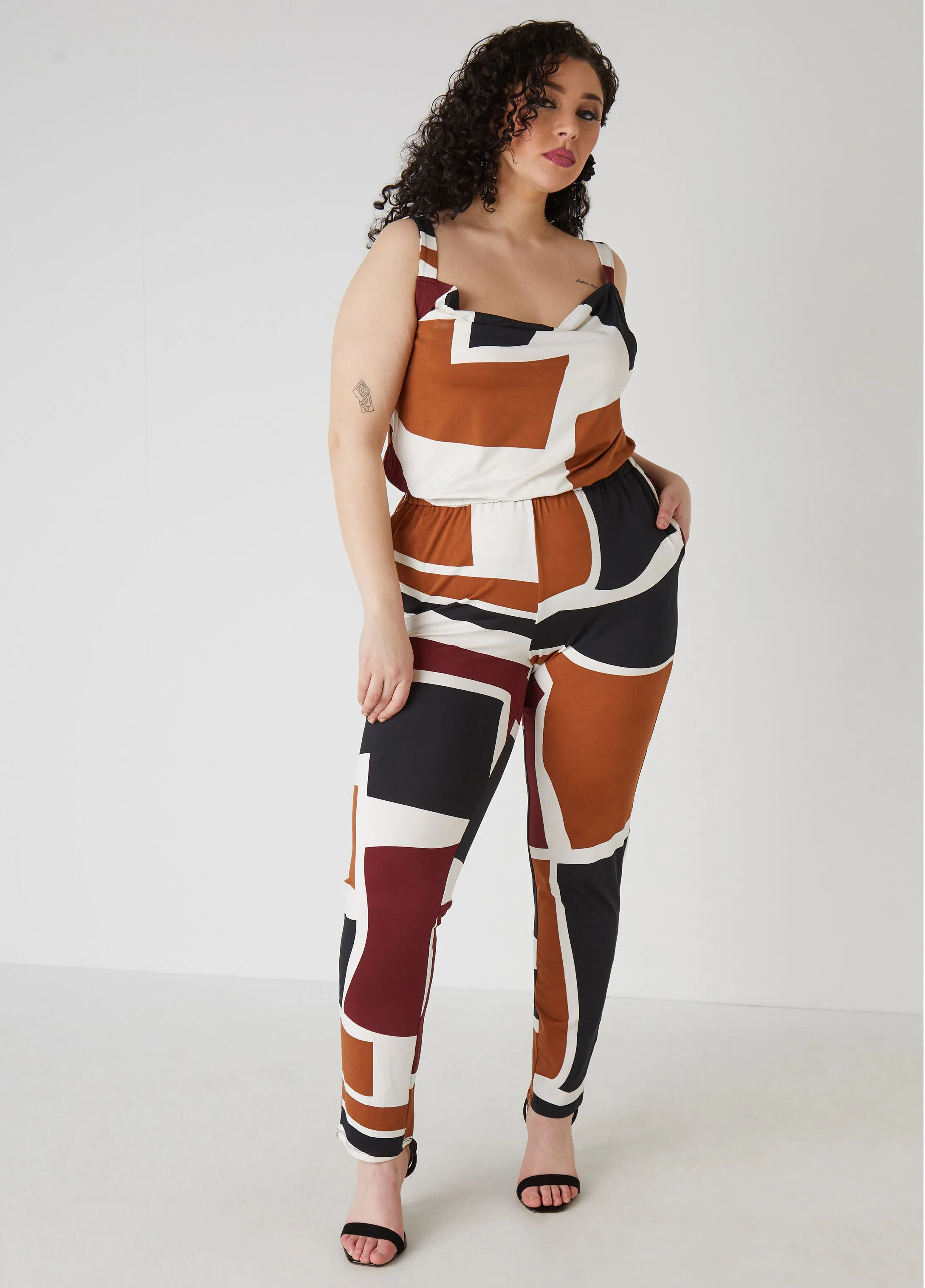 Geo Print Catsuit sold by Ashley Stewart