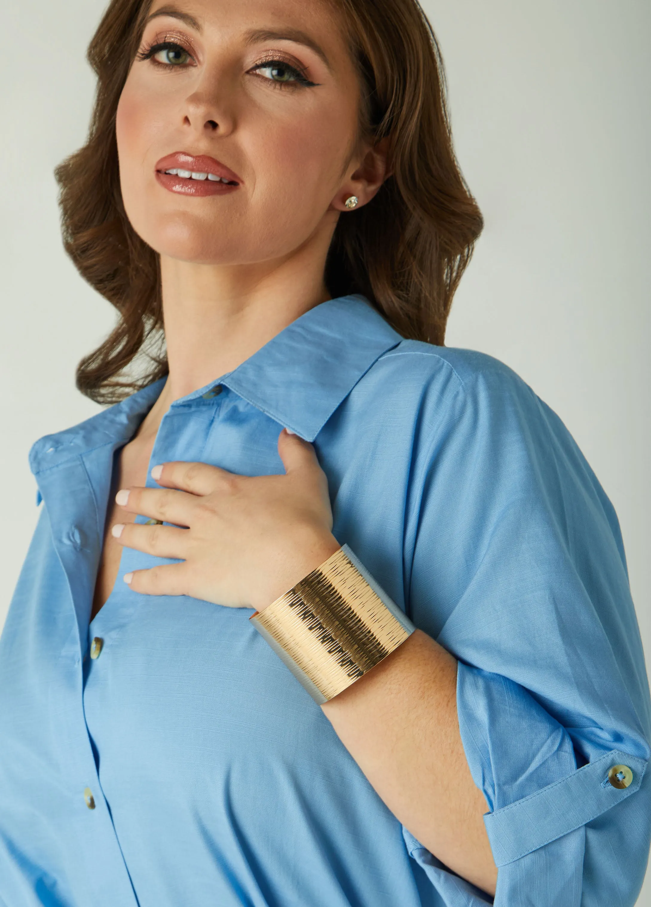 Textured Gold Tone Cuff sold by Ashley Stewart