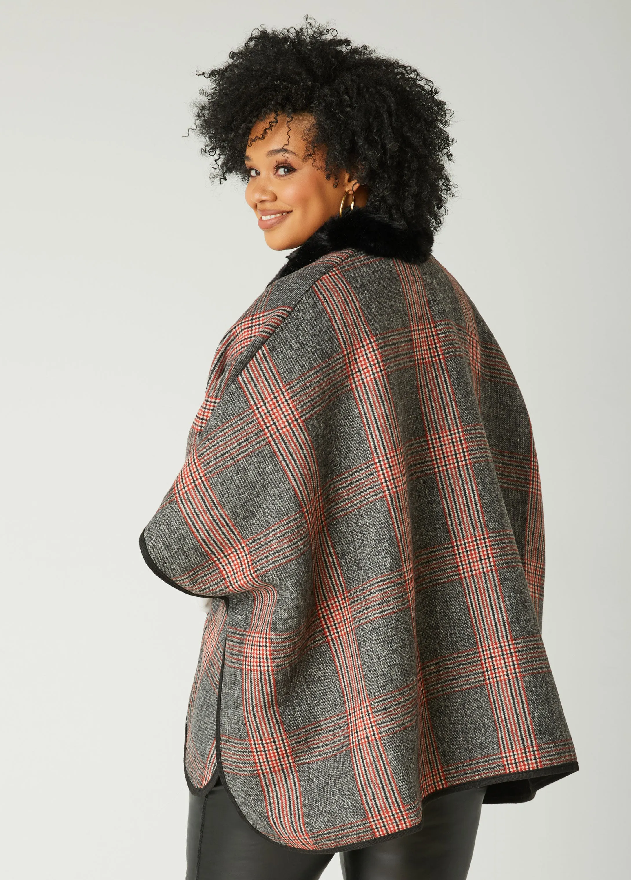 Jones New York Plaid Ruana sold by Ashley Stewart product image thumbnail 2