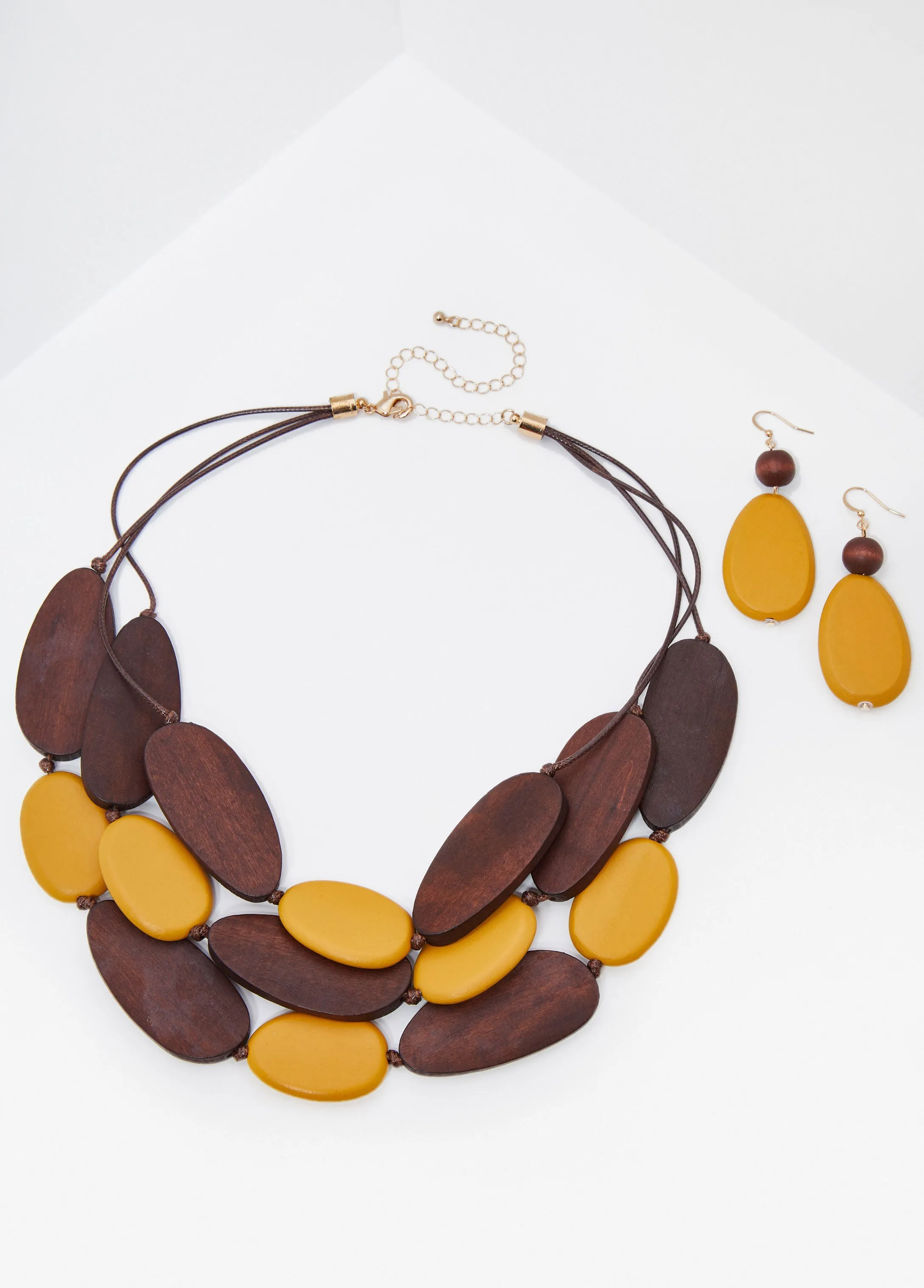 Wood Beaded Necklace Set sold by Ashley Stewart product image thumbnail 2