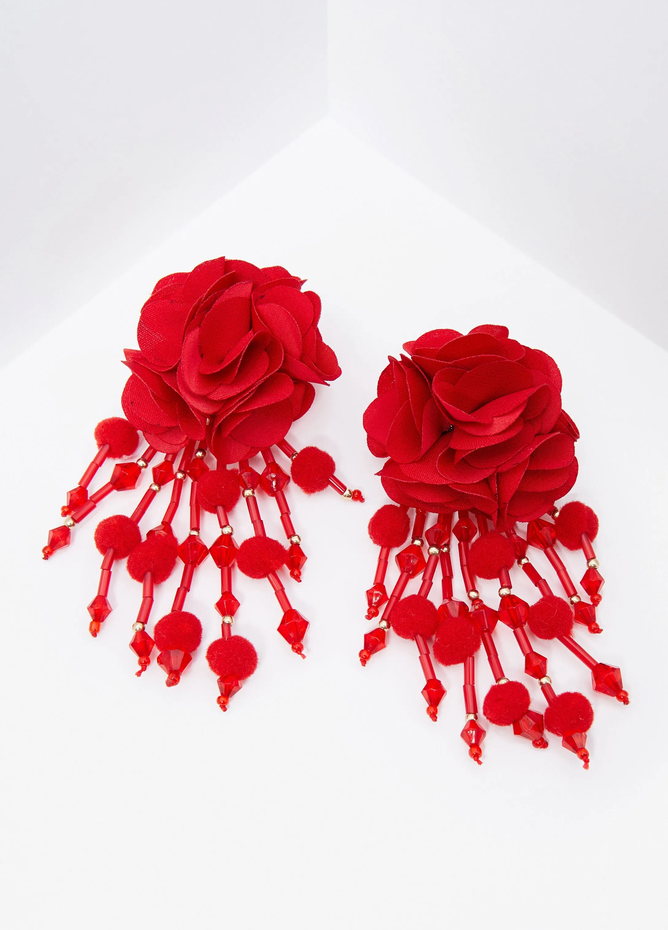 Fringed Floral Drop Earrings sold by Ashley Stewart product image thumbnail 2