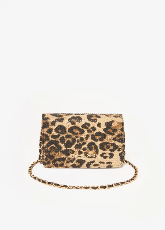 Bebe Meara Leopard Crossbody sold by Ashley Stewart