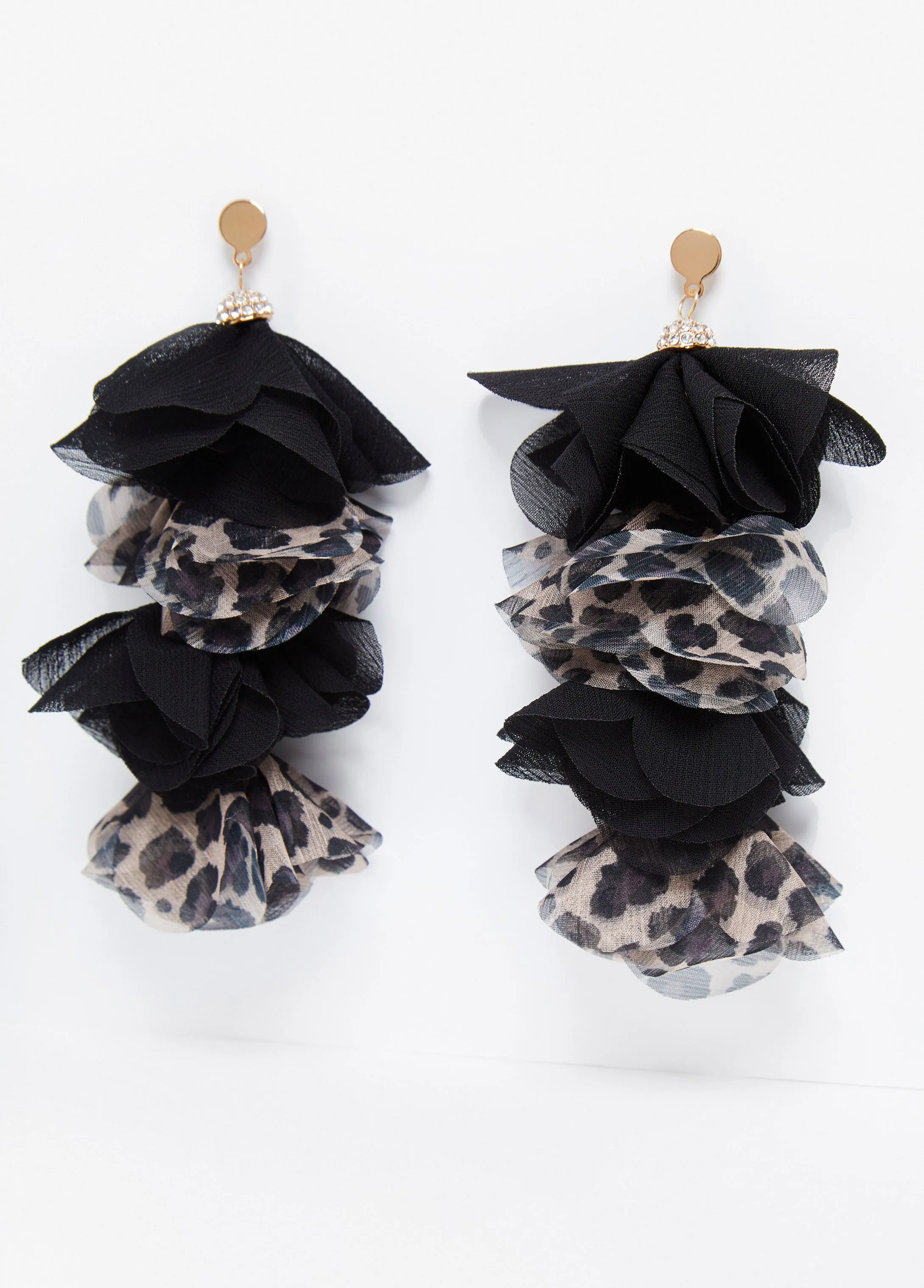 Leopard Chiffon & Crystal Earrings sold by Ashley Stewart product image thumbnail 2
