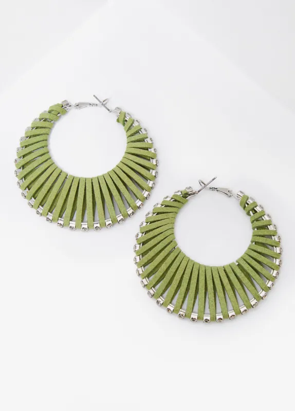 Wrapped Faux Suede Hoop Earrings sold by Ashley Stewart