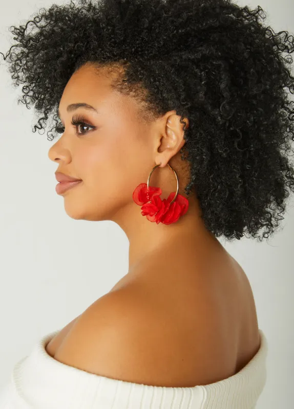 Chiffon Petal Hoop Earrings sold by Ashley Stewart