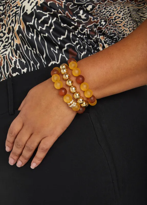 Frosted Bead Bracelet Set sold by Ashley Stewart