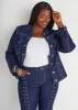 Lace Up Denim Jacket sold by Ashley Stewart