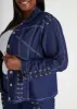 Lace Up Denim Jacket sold by Ashley Stewart