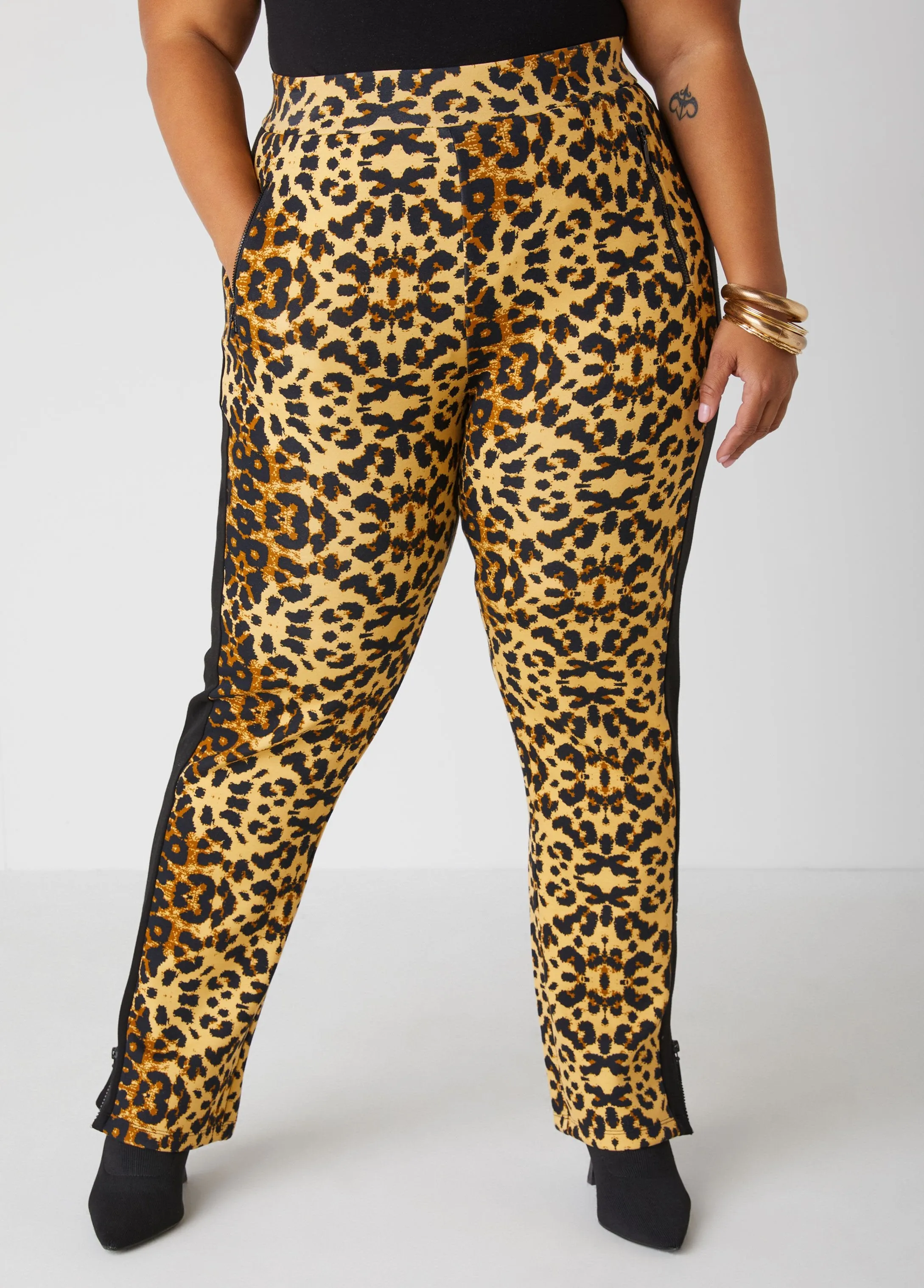Animal Zip Detailed Track Pants sold by Ashley Stewart product image thumbnail 3