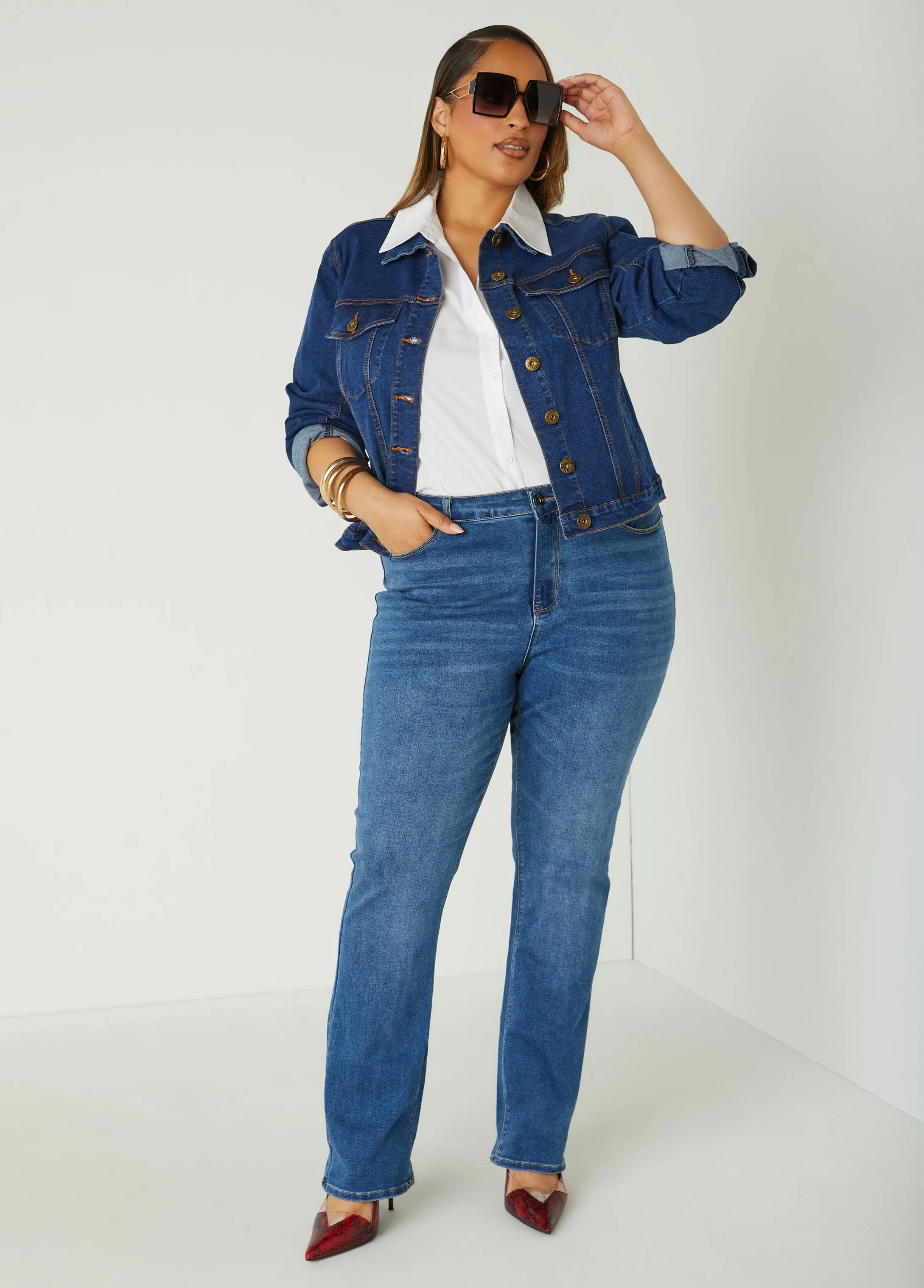 Classic Denim Jacket sold by Ashley Stewart product image thumbnail 3