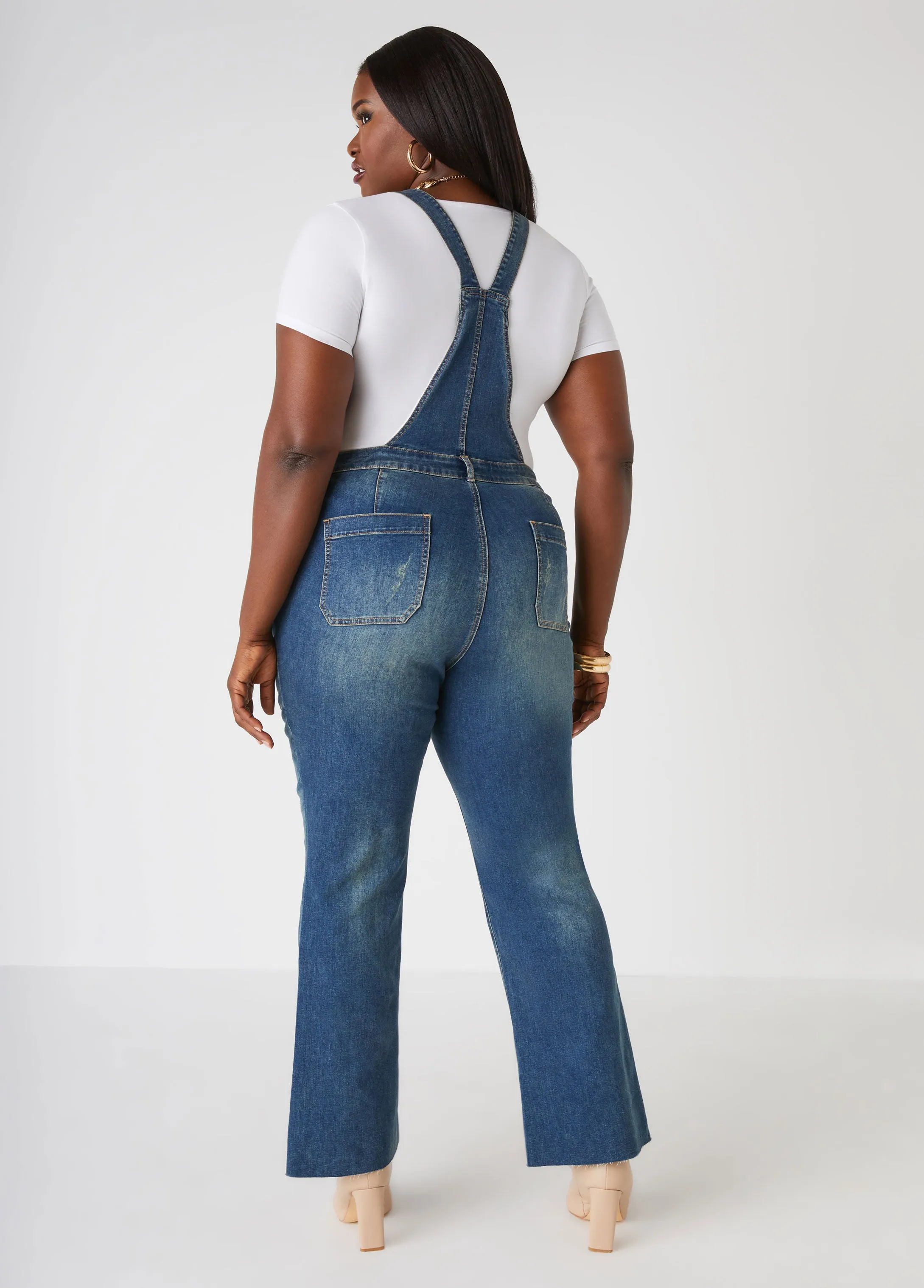 Bootcut Denim Overalls sold by Ashley Stewart product image thumbnail 2