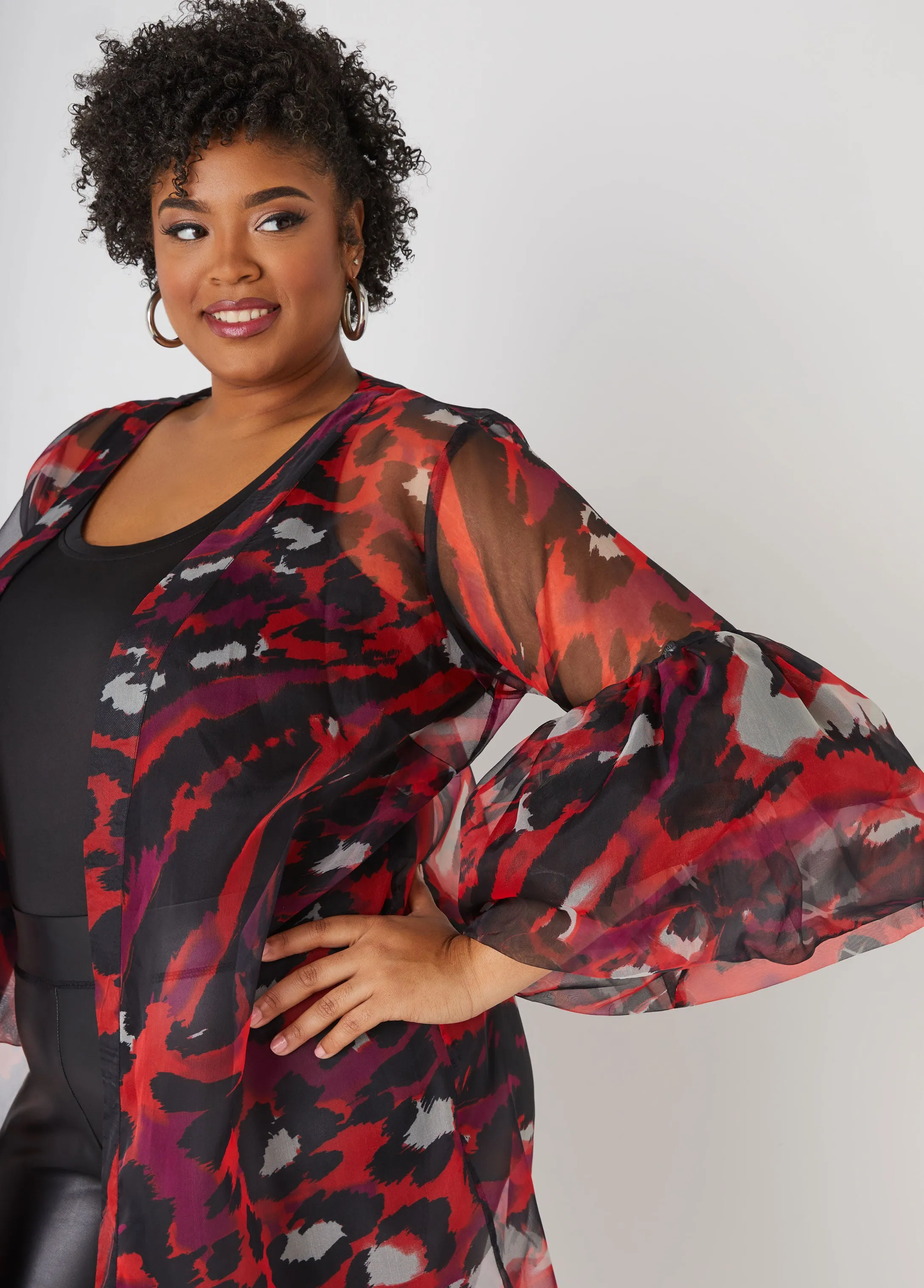 Animal Print Organza Duster sold by Ashley Stewart product image thumbnail 4