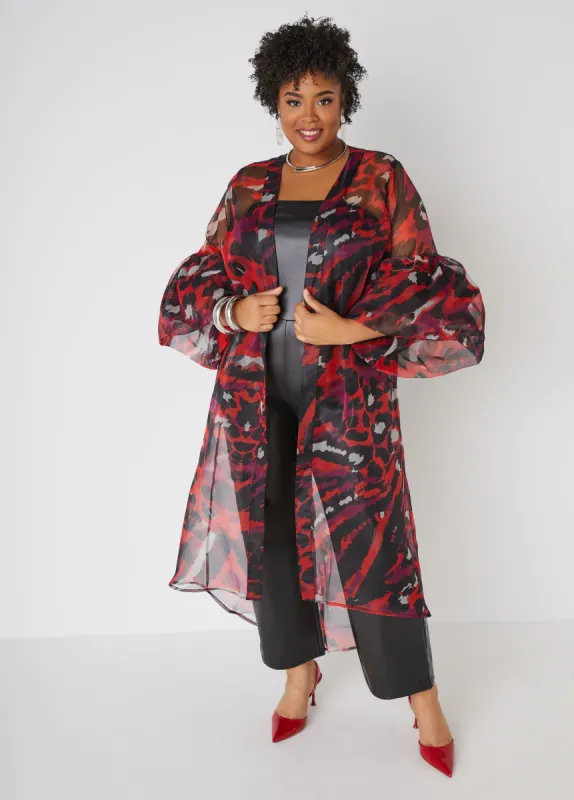 Animal Print Organza Duster sold by Ashley Stewart
