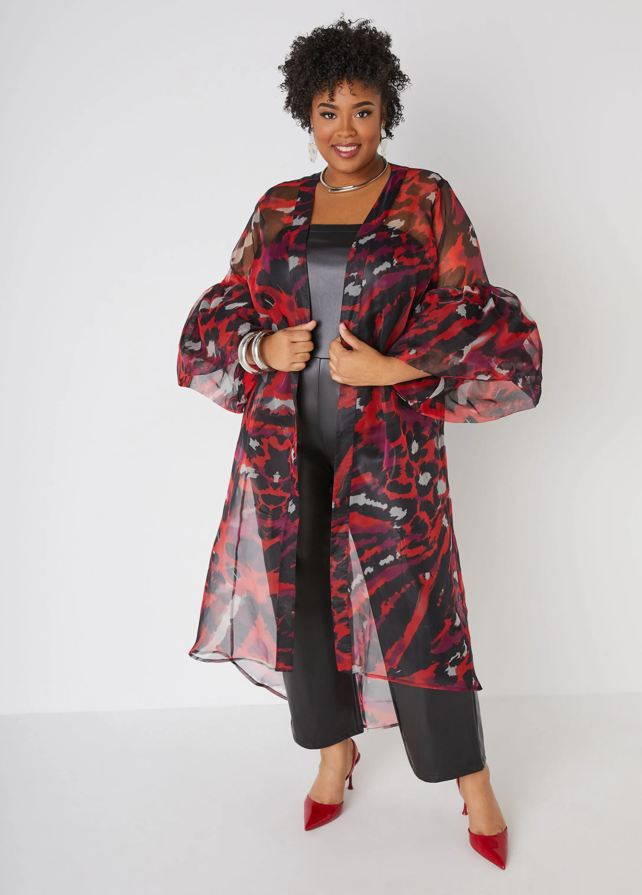 Animal Print Organza Duster sold by Ashley Stewart
