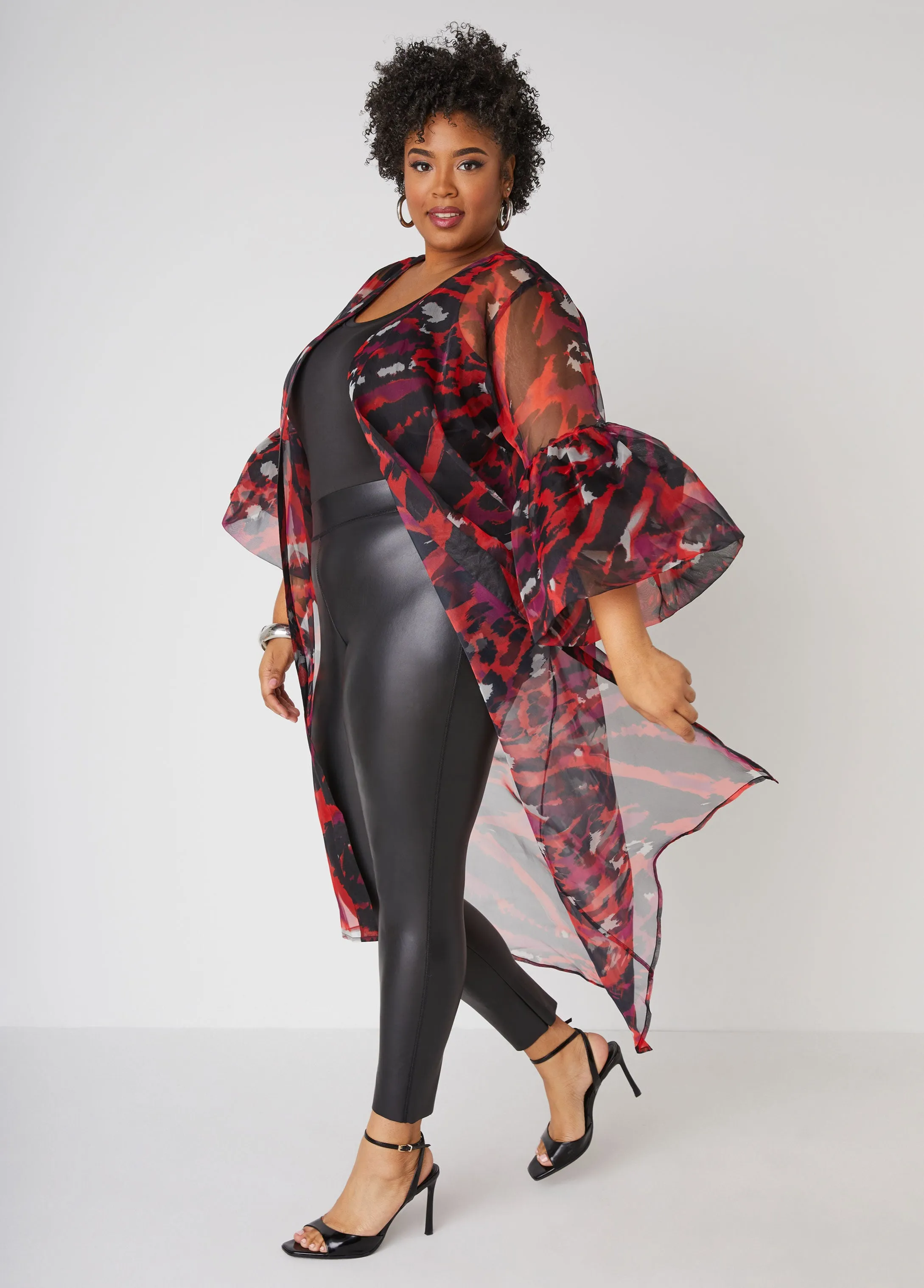 Animal Print Organza Duster sold by Ashley Stewart product image thumbnail 3