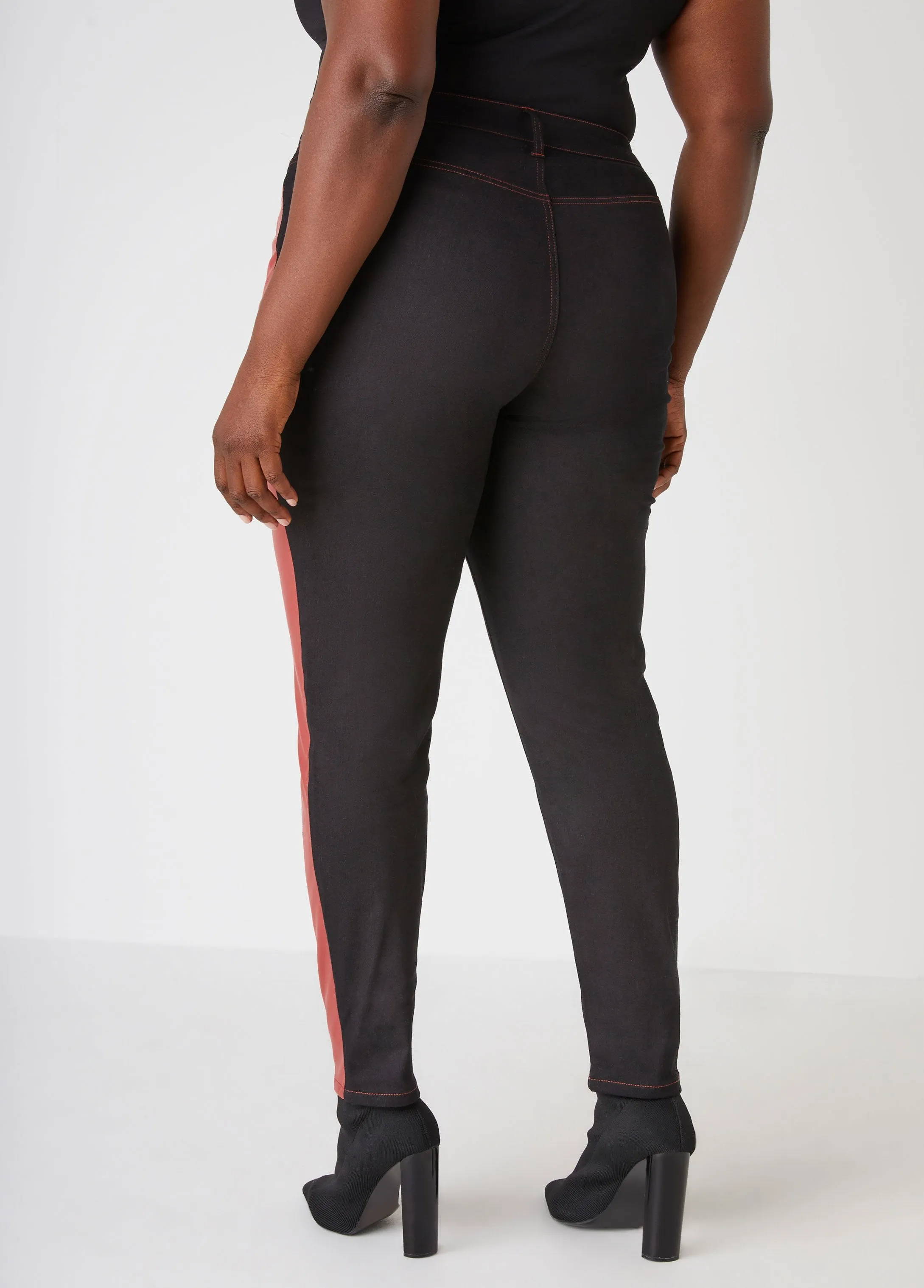 High Rise Paneled Skinny Jeans sold by Ashley Stewart product image thumbnail 2