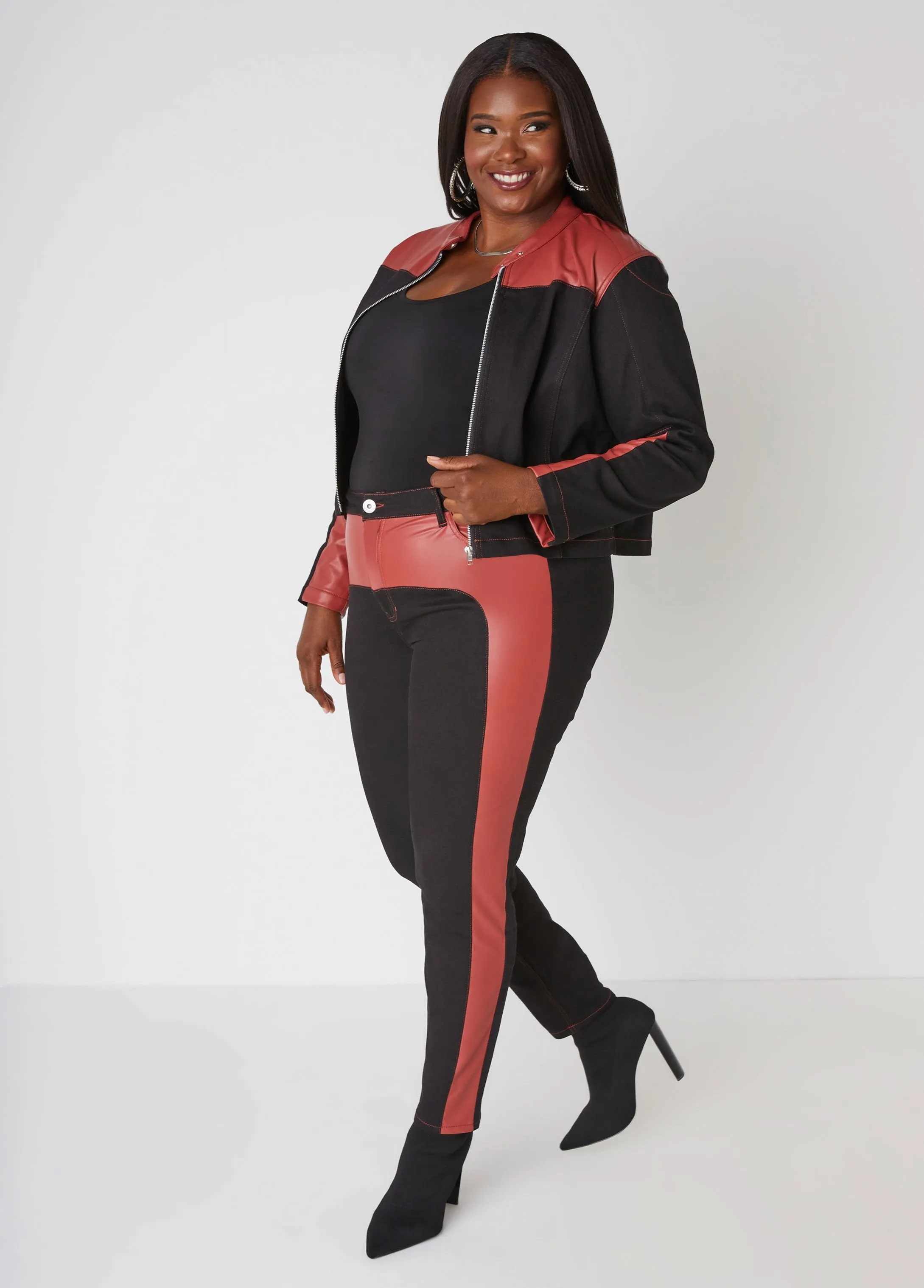 High Rise Paneled Skinny Jeans sold by Ashley Stewart