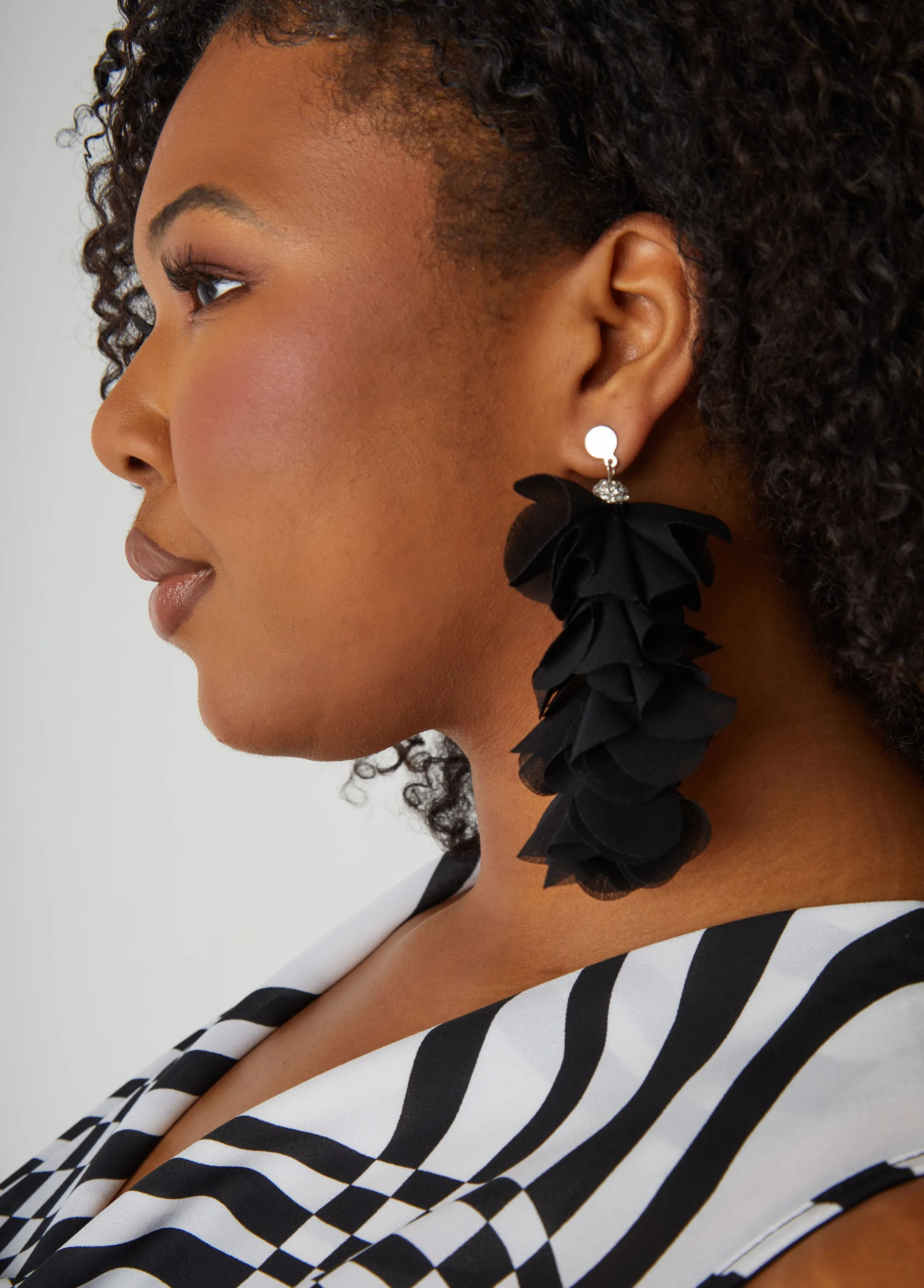 Crystal & Chiffon Earrings sold by Ashley Stewart