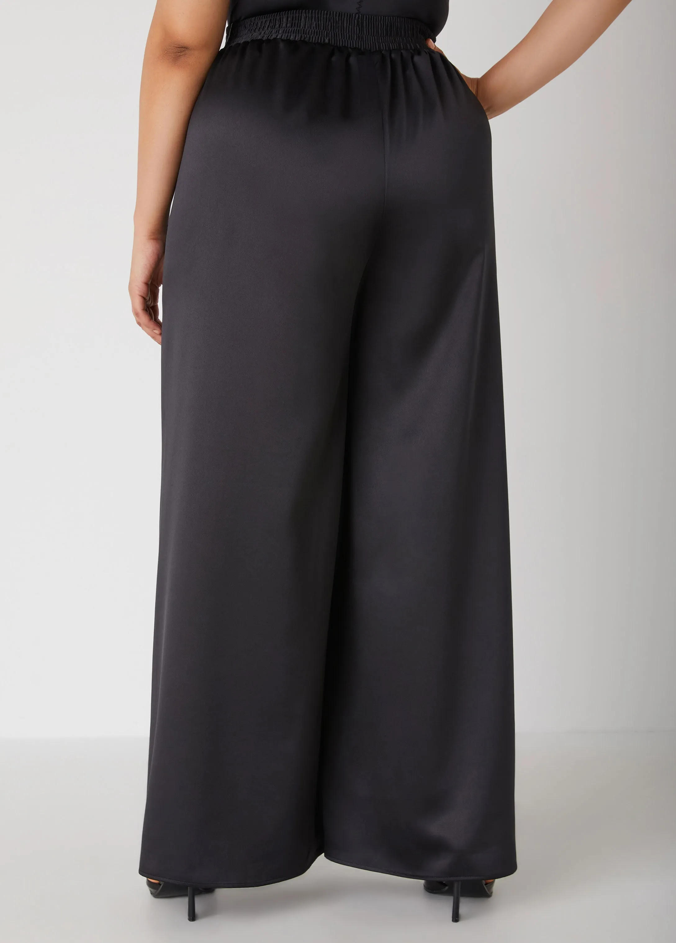 Wide Leg Satin Pants sold by Ashley Stewart product image thumbnail 2