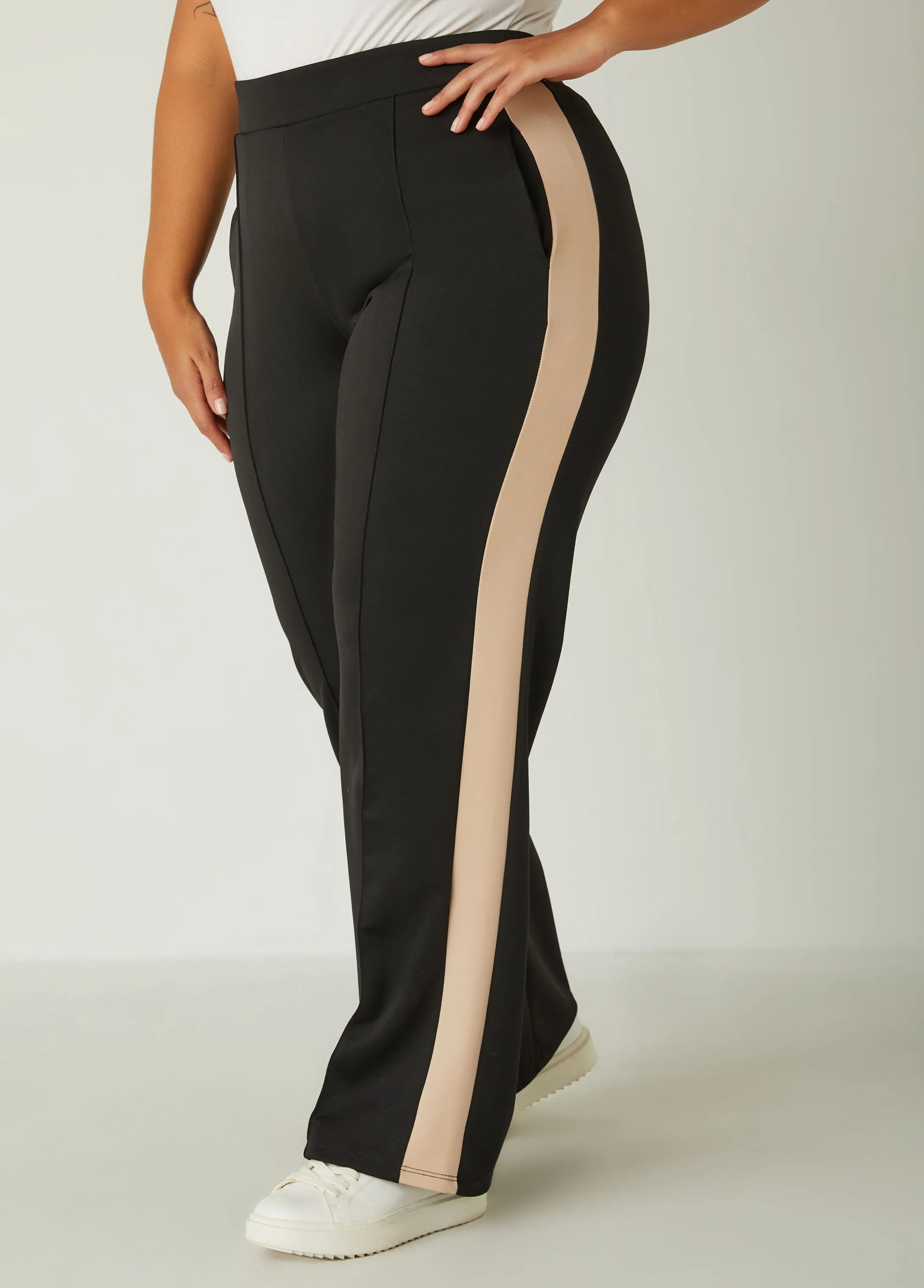 Seamed Striped Track Pants sold by Ashley Stewart product image thumbnail 3