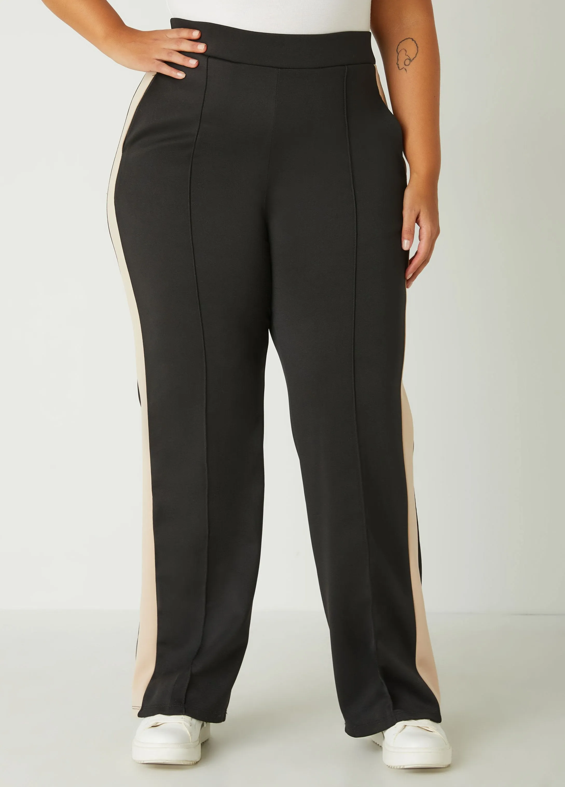Seamed Striped Track Pants sold by Ashley Stewart product image thumbnail 4