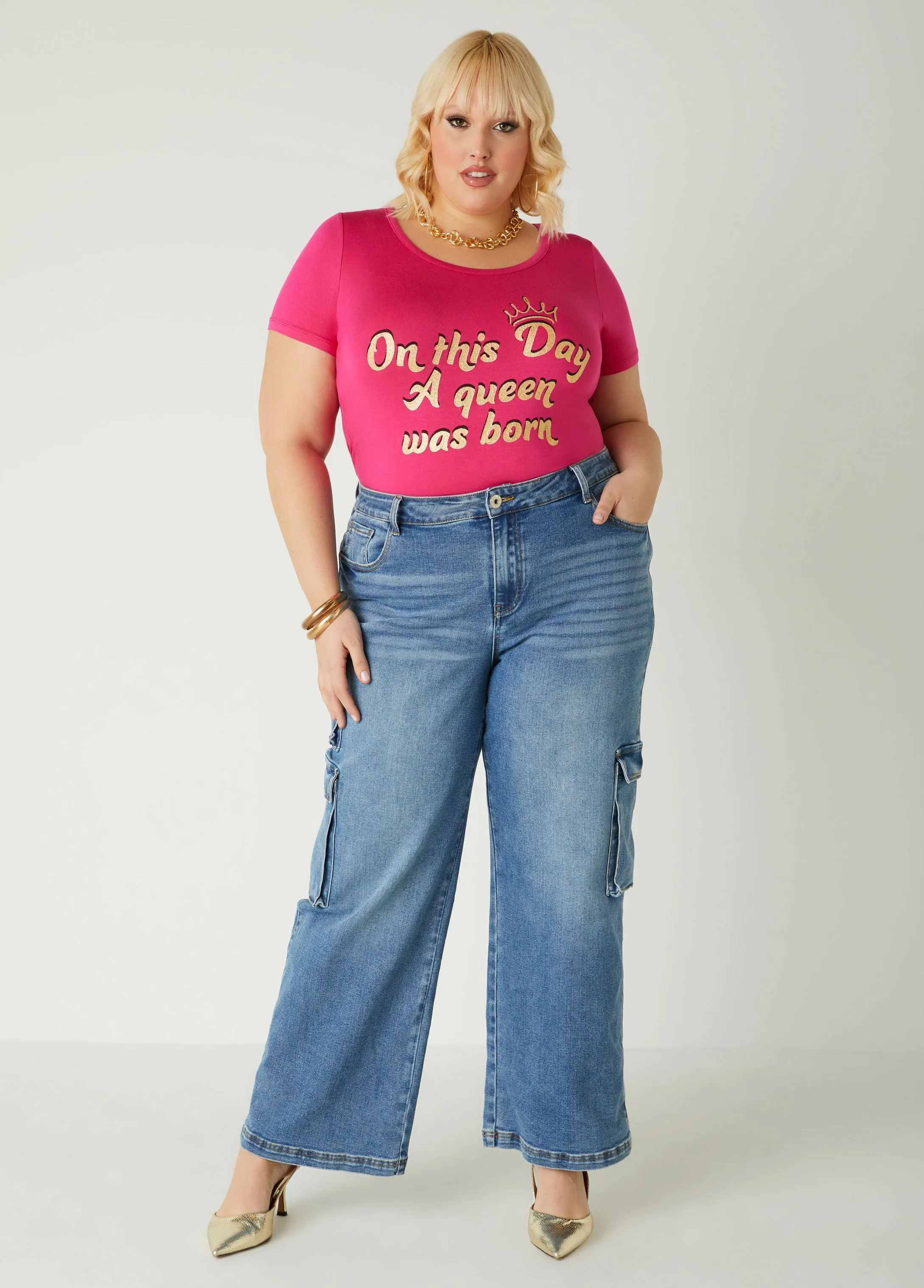 On This Day Glittered Graphic Tee sold by Ashley Stewart product image thumbnail 3