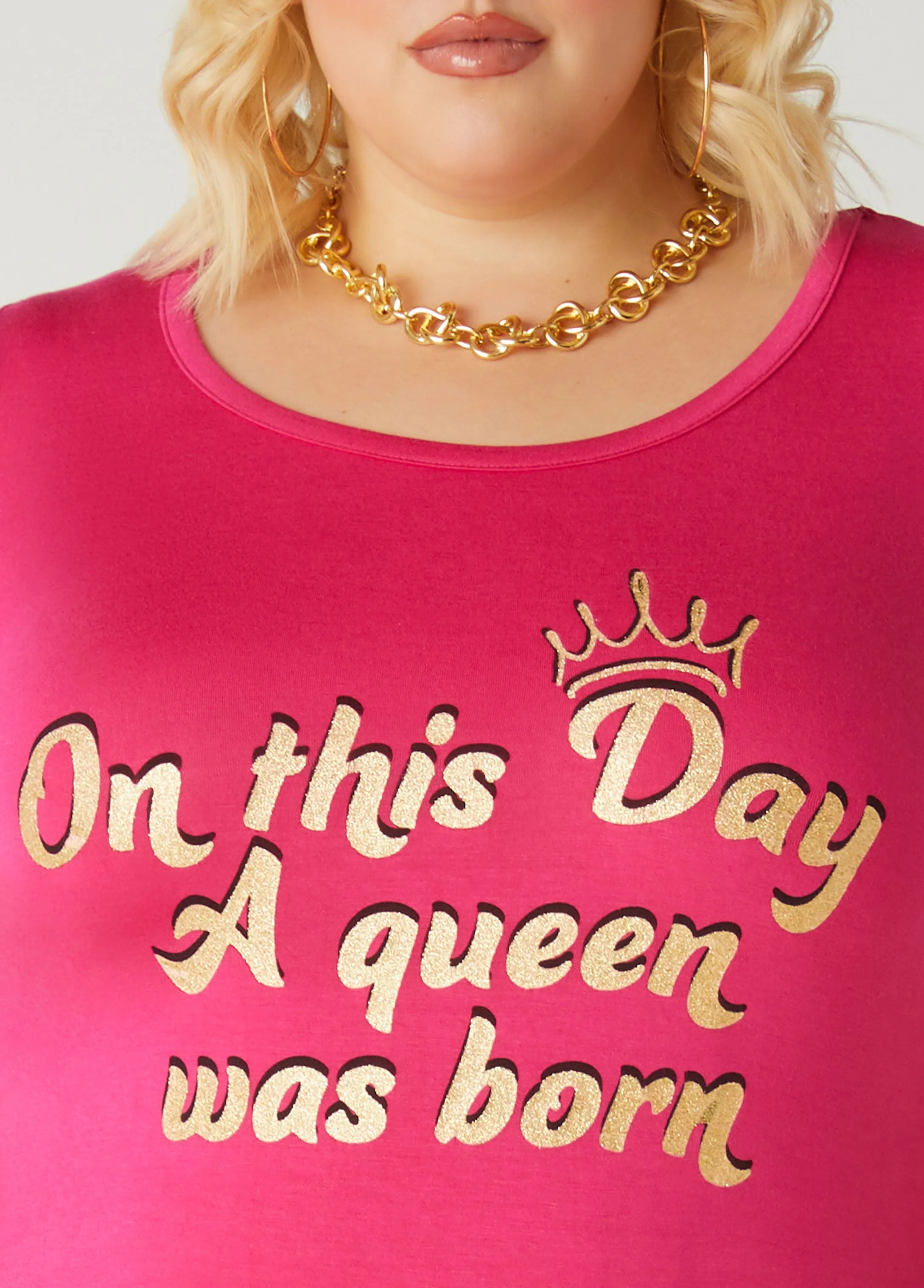 On This Day Glittered Graphic Tee sold by Ashley Stewart product image thumbnail 4
