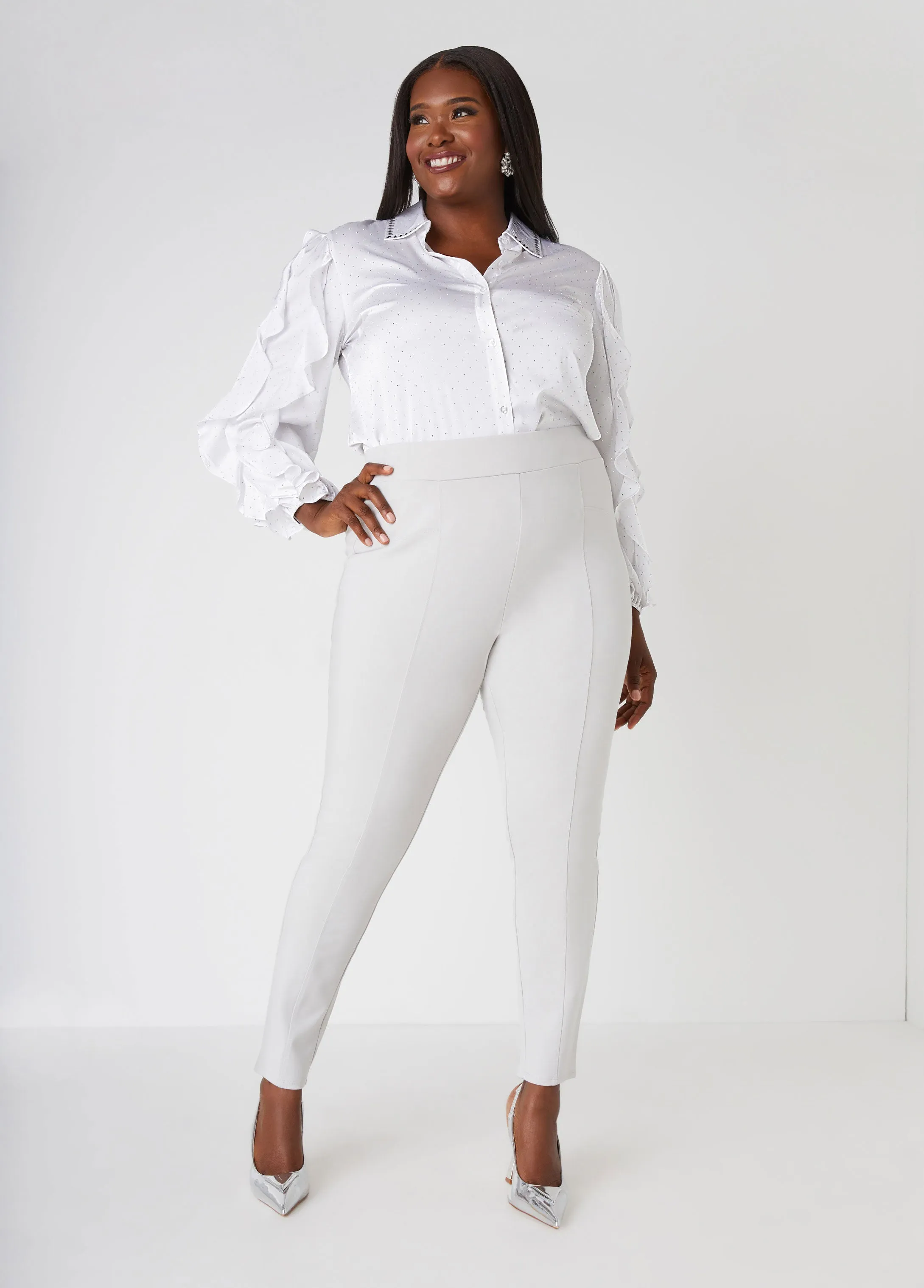Seam Detailed High Rise Leggings sold by Ashley Stewart