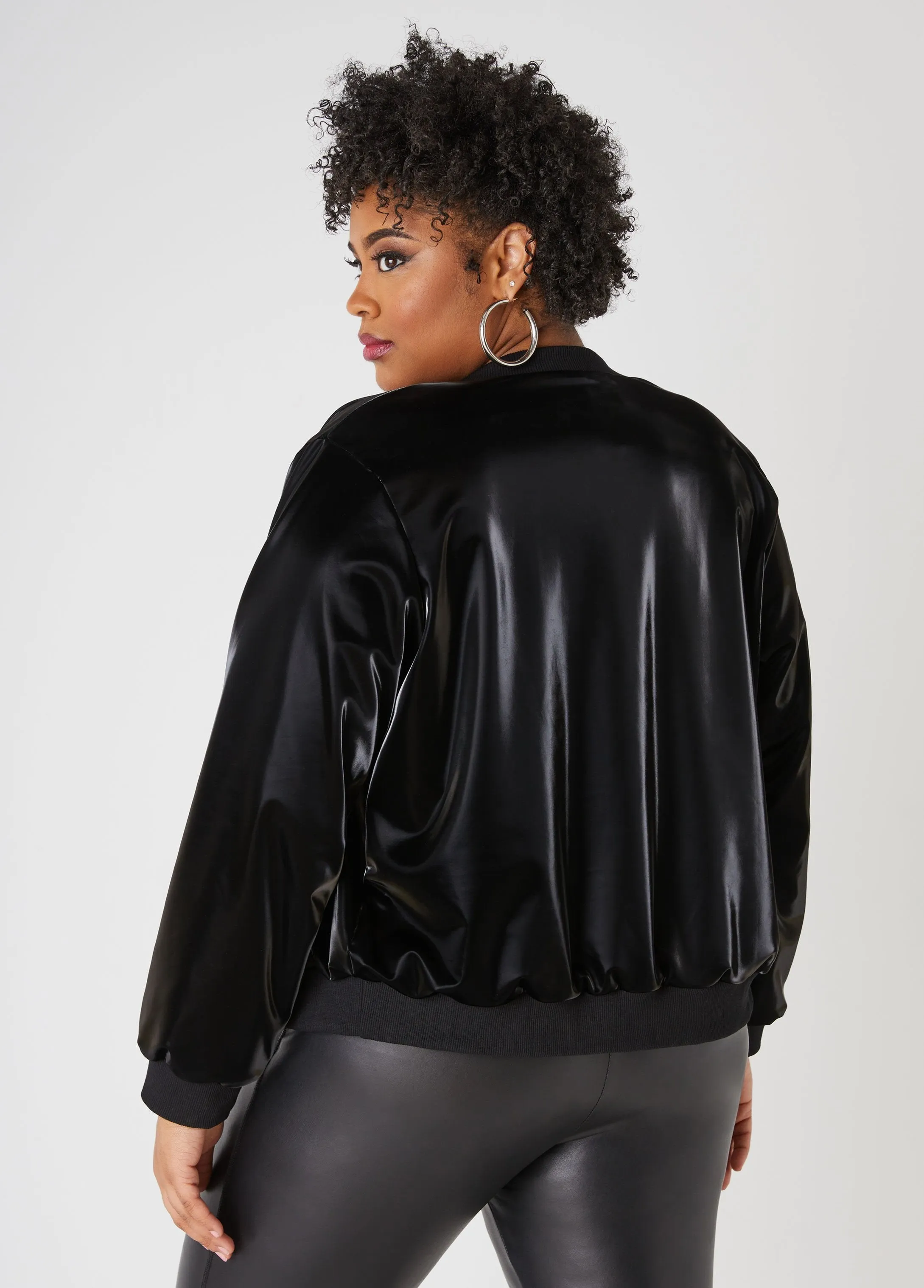 Liquid Bomber Jacket sold by Ashley Stewart product image thumbnail 2
