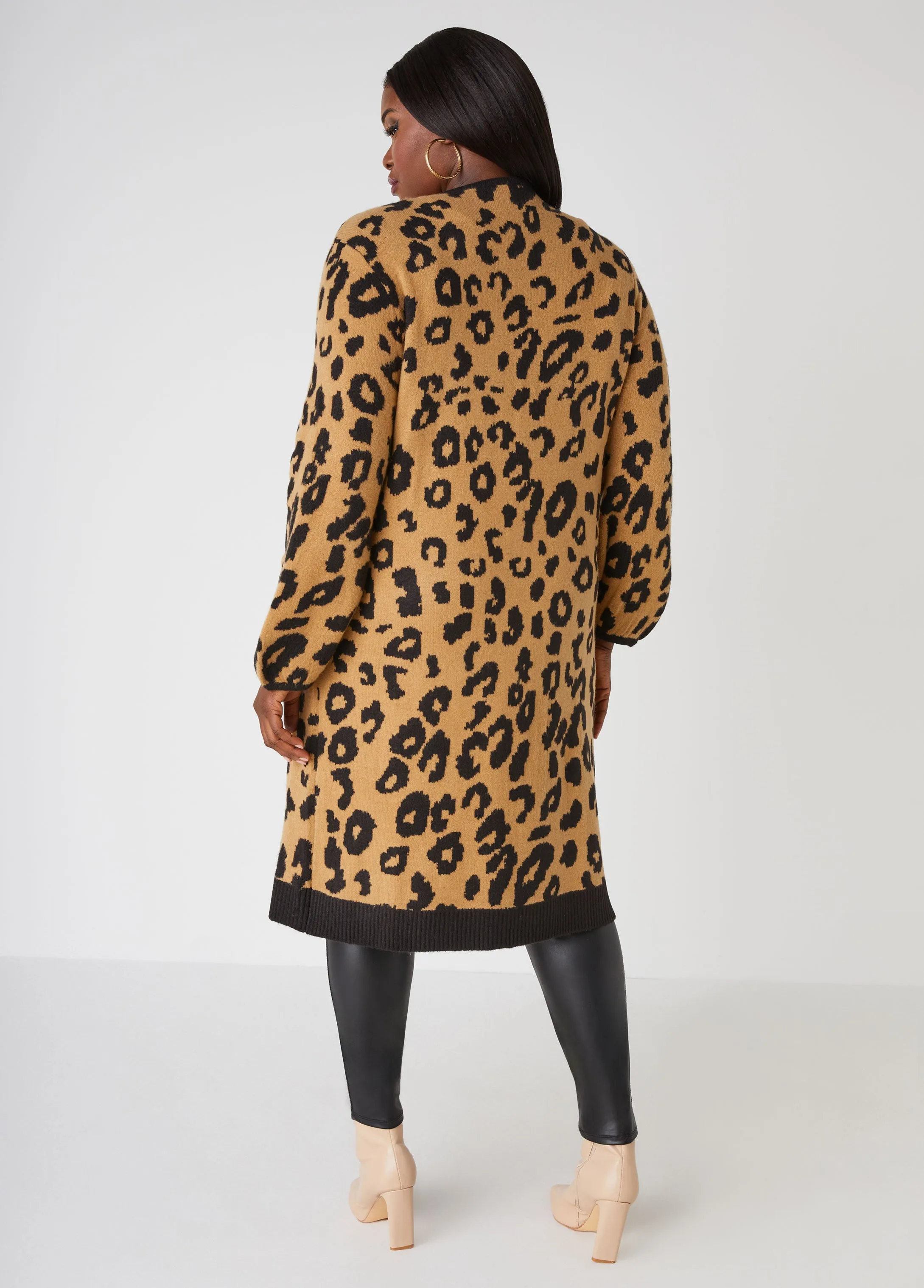 Leopard Jacquard Cardigan sold by Ashley Stewart product image thumbnail 2
