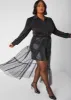 Pleated Tulle Paneled Duster sold by Ashley Stewart