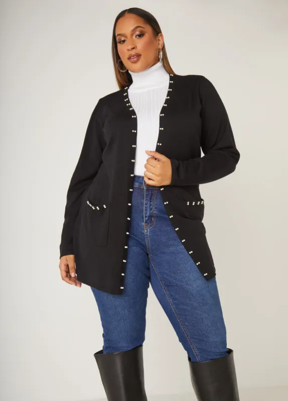 Faux Pearl Cardigan sold by Ashley Stewart
