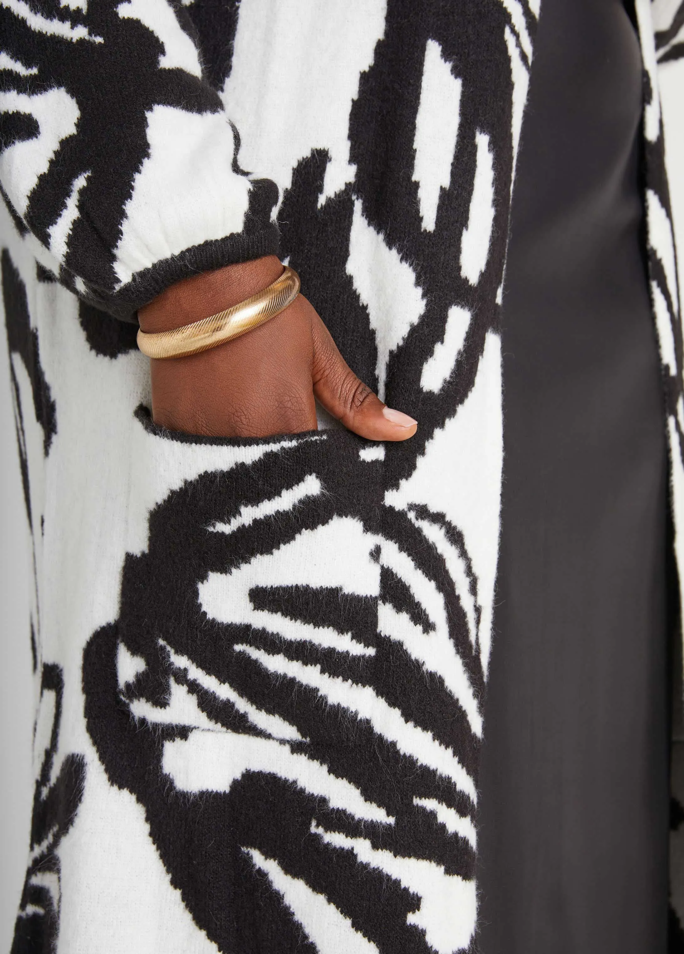 Scribble Jacquard Cardigan sold by Ashley Stewart product image thumbnail 3