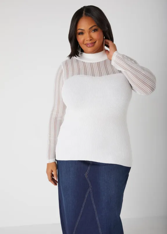 Lurex™ Paneled Sweater sold by Ashley Stewart