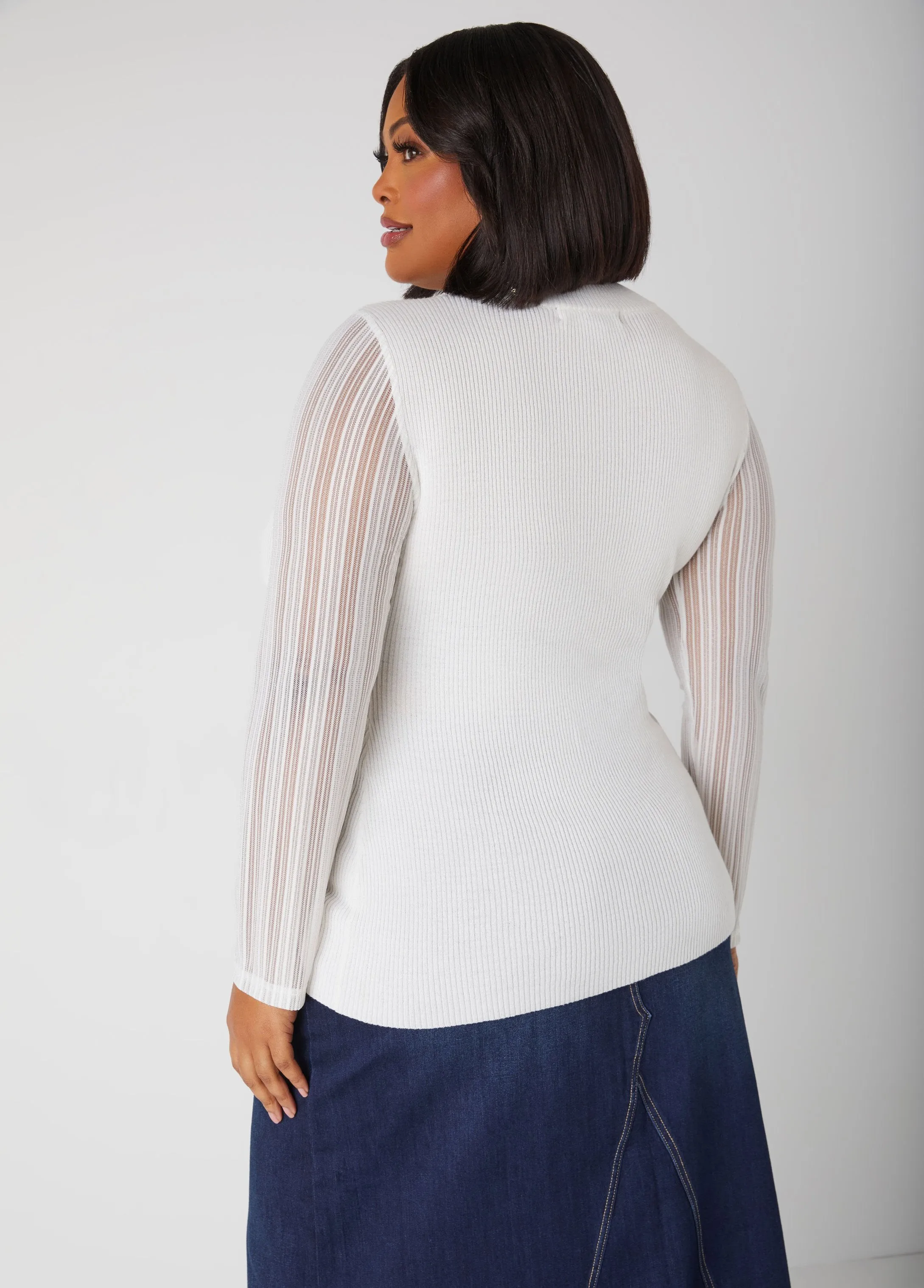 Lurex™ Paneled Sweater sold by Ashley Stewart product image thumbnail 2