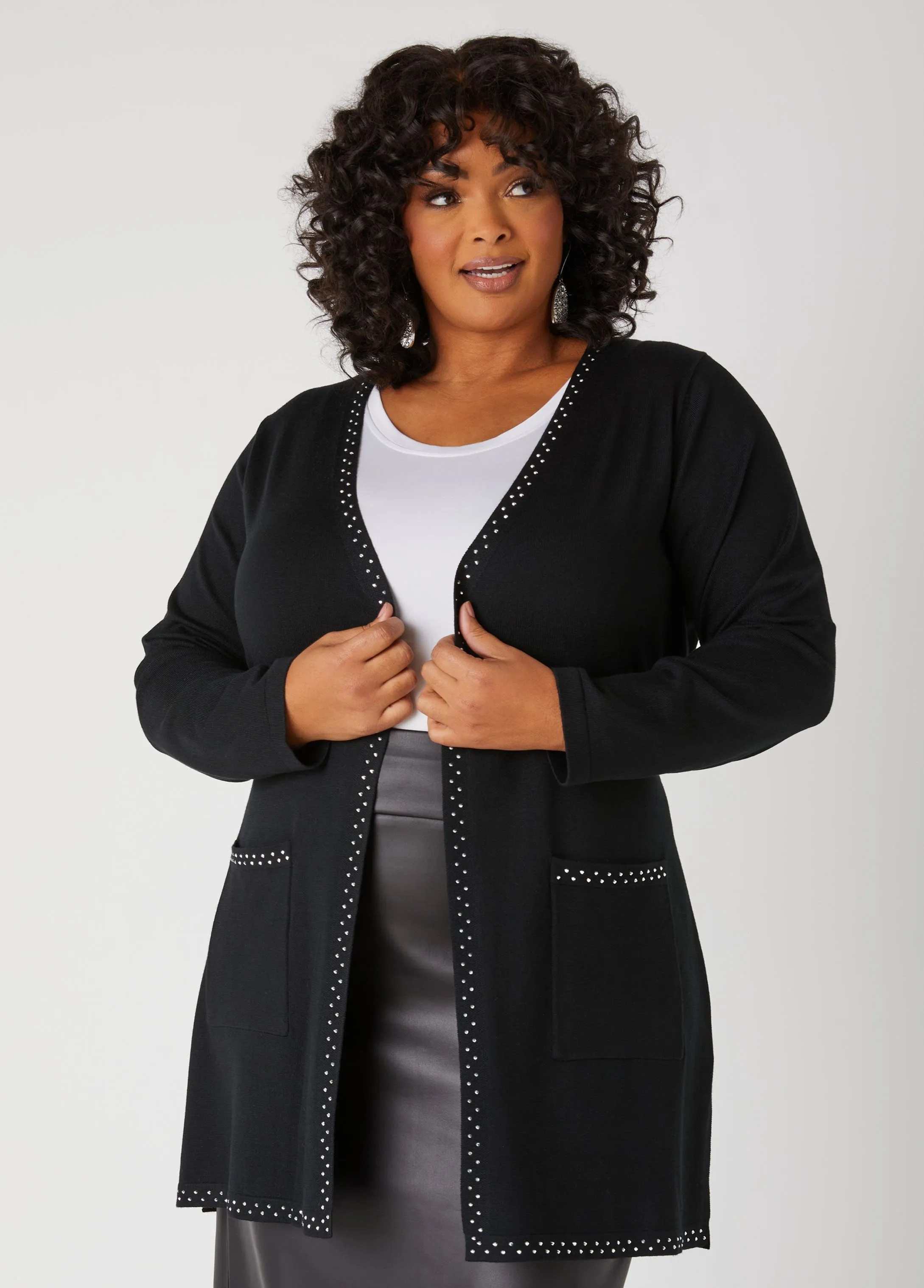 Crystal Belted Cardigan sold by Ashley Stewart product image thumbnail 4