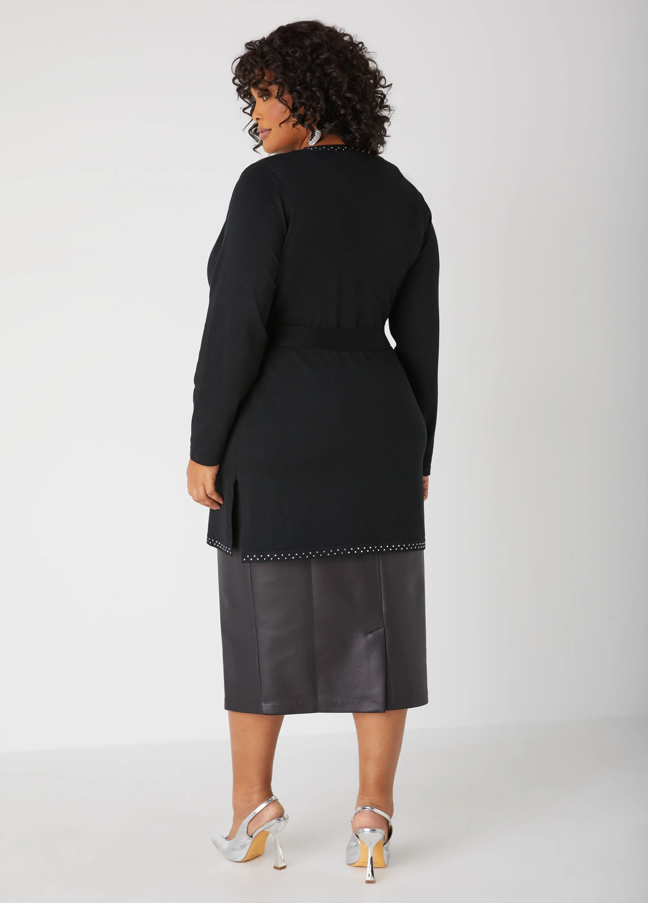 Crystal Belted Cardigan sold by Ashley Stewart product image thumbnail 2