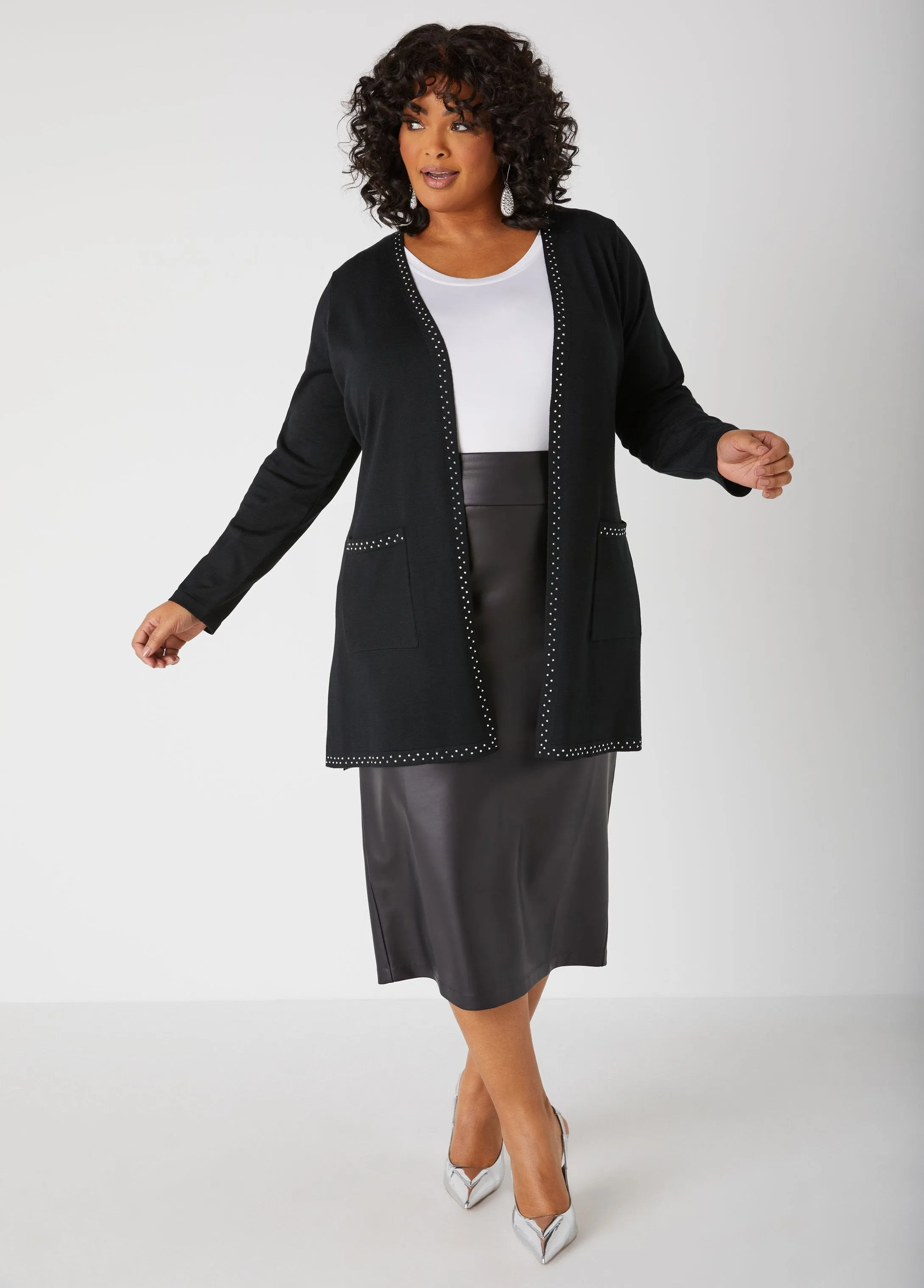 Crystal Belted Cardigan sold by Ashley Stewart product image thumbnail 3