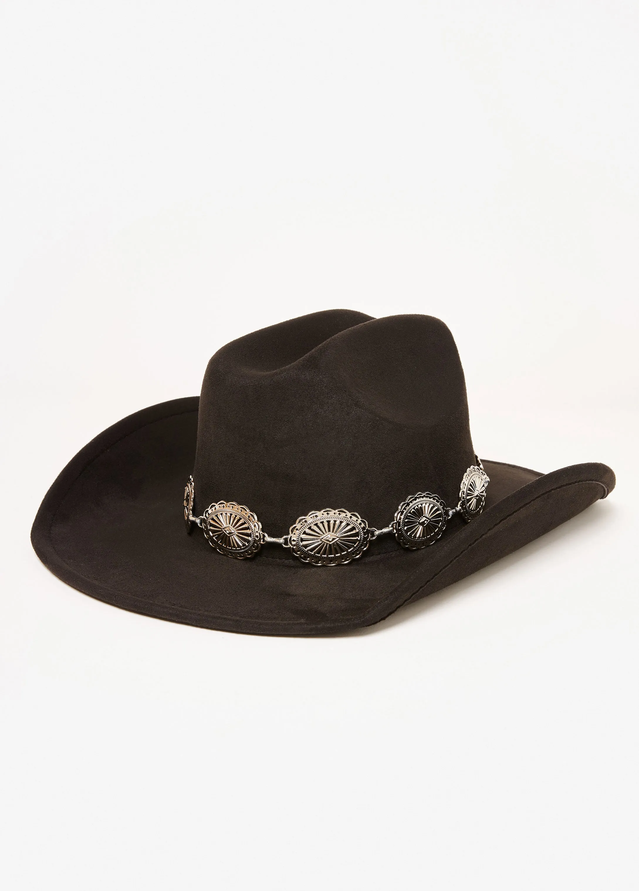 Medallion Faux Suede Cowboy Hat sold by Ashley Stewart product image thumbnail 2