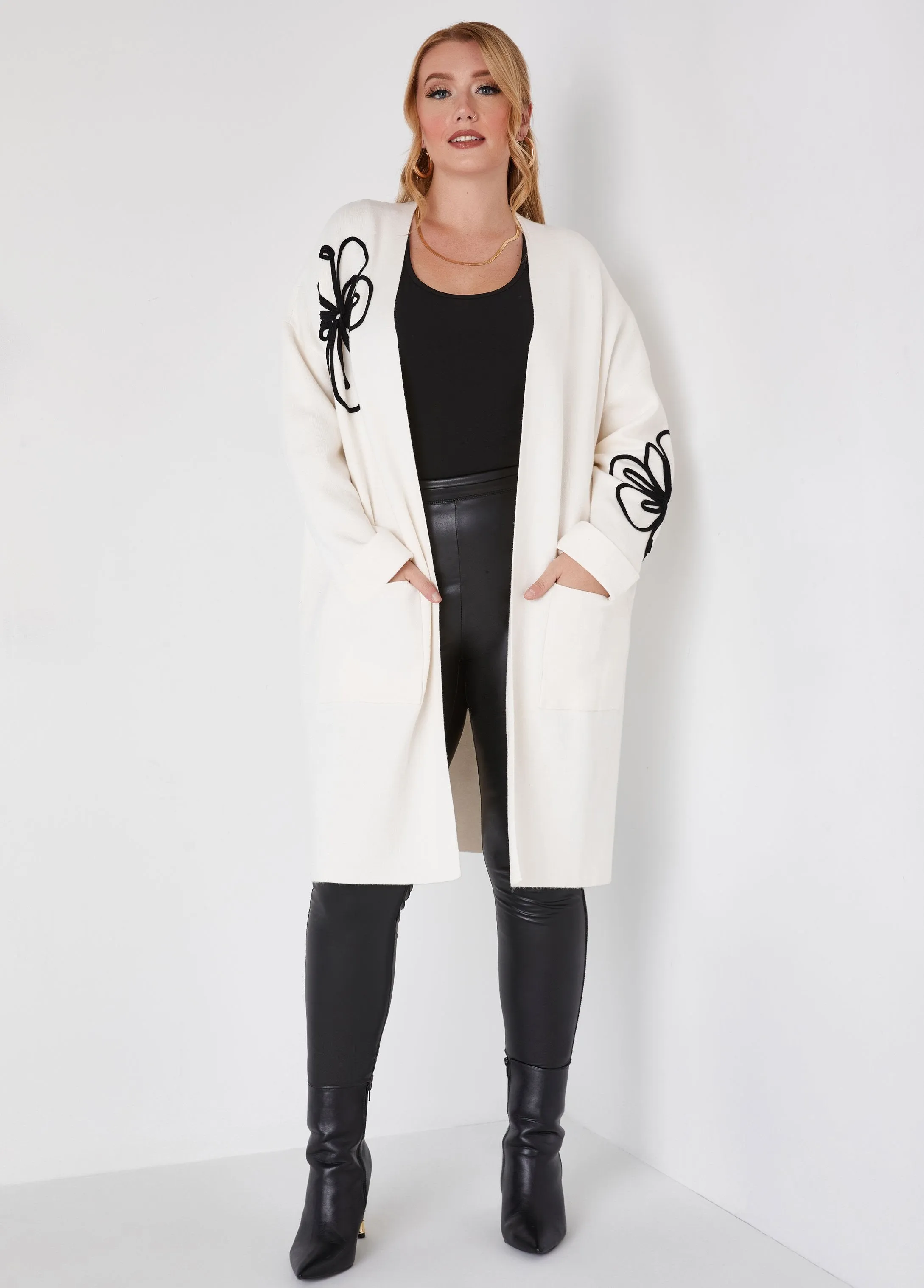 Floral Embroidered Duster sold by Ashley Stewart