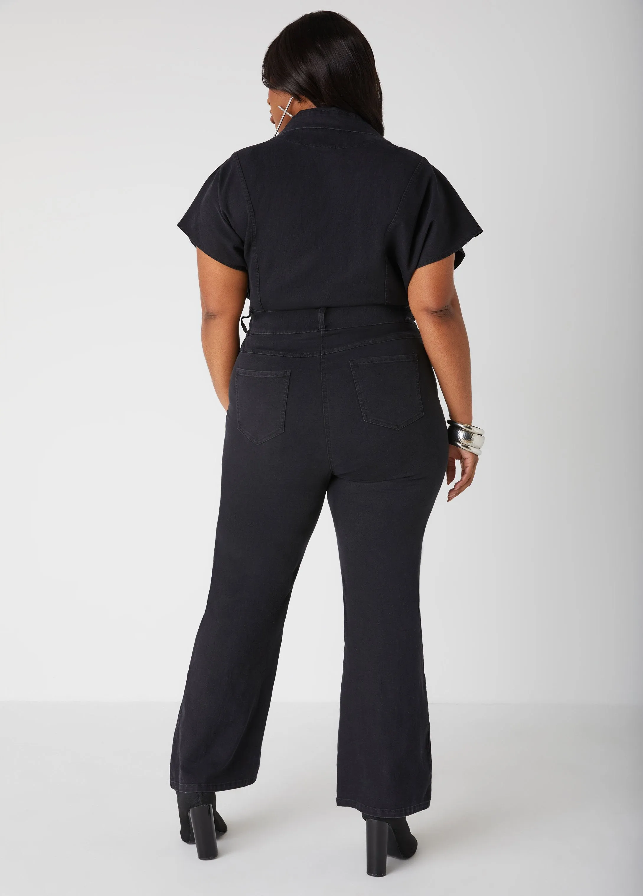 Straight Leg Denim Jumpsuit sold by Ashley Stewart product image thumbnail 2