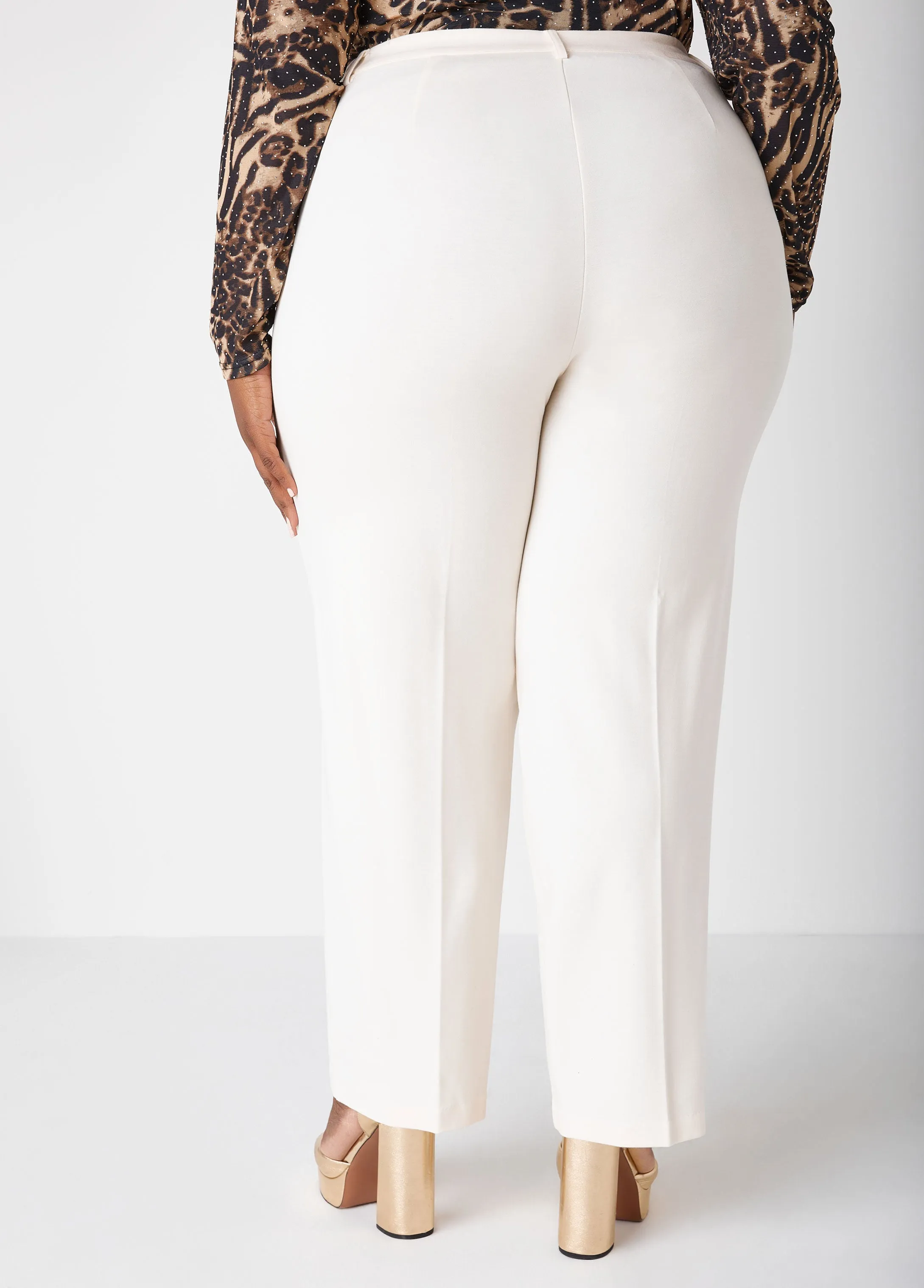 Ponte Straight Leg Trousers sold by Ashley Stewart product image thumbnail 2