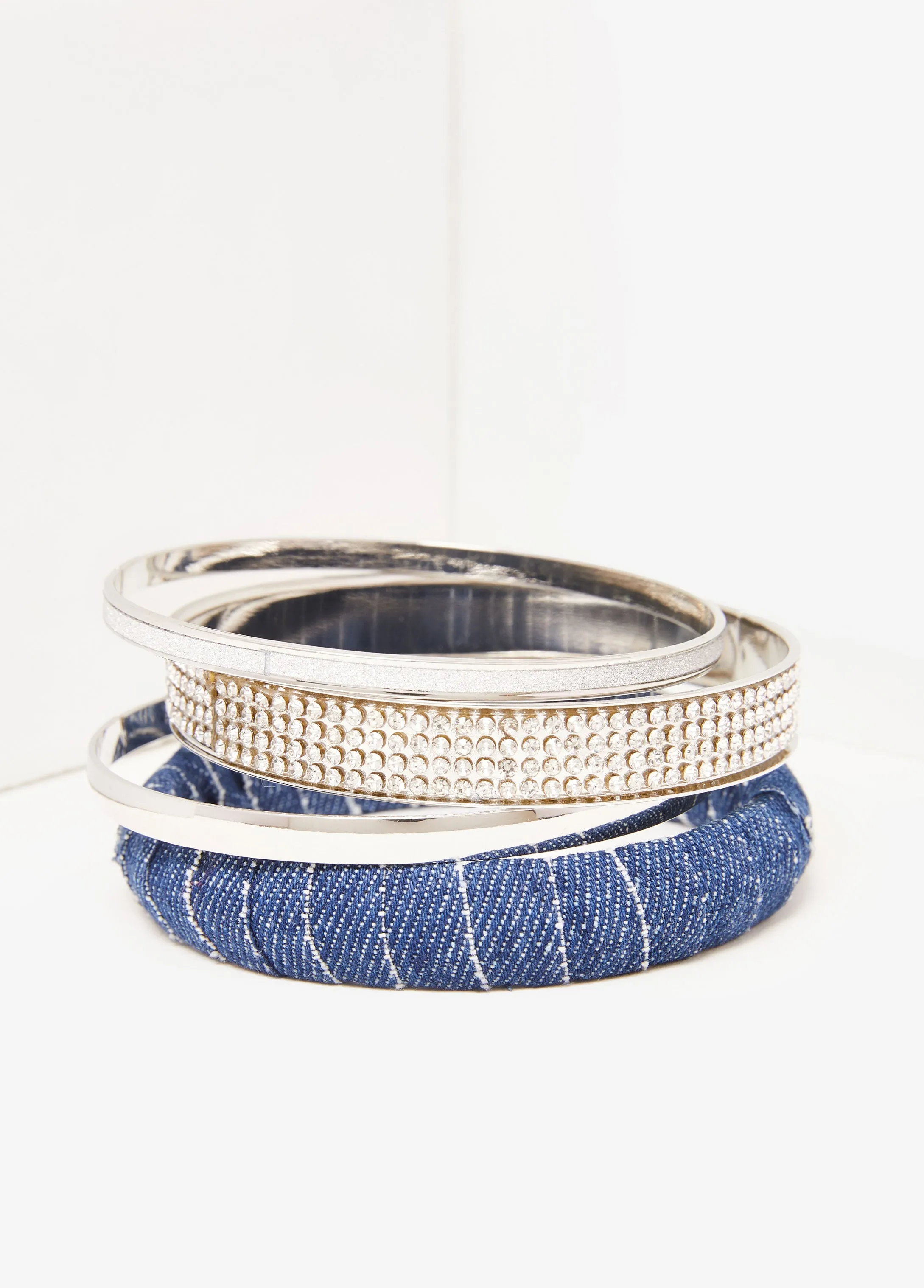 Denim And Crystal Bangle Set sold by Ashley Stewart product image thumbnail 2