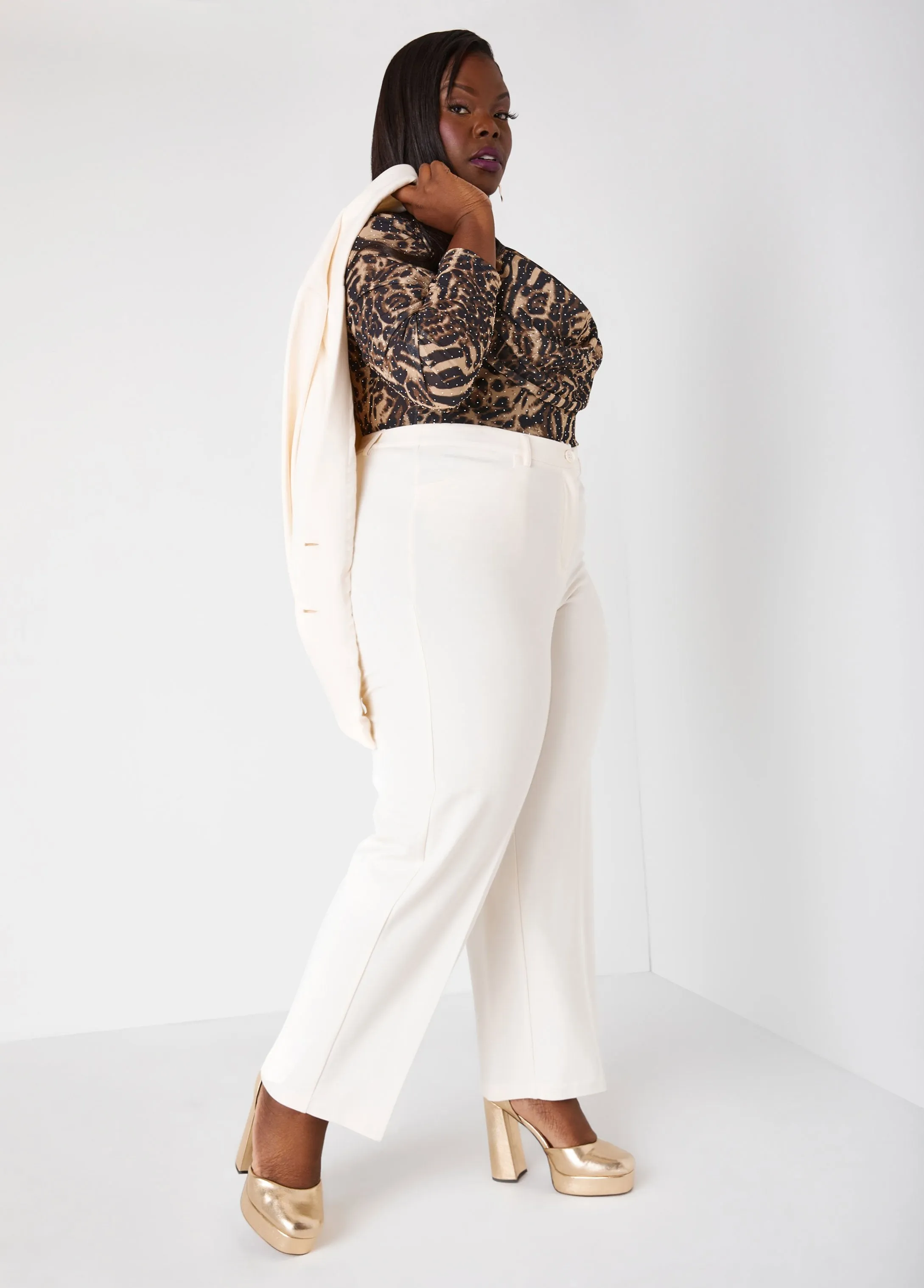 Buttoned Ponte Blazer sold by Ashley Stewart product image thumbnail 4