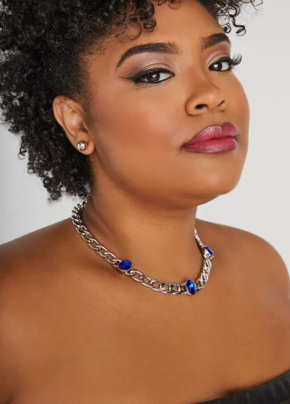 Stone Chain Link Necklace Set sold by Ashley Stewart