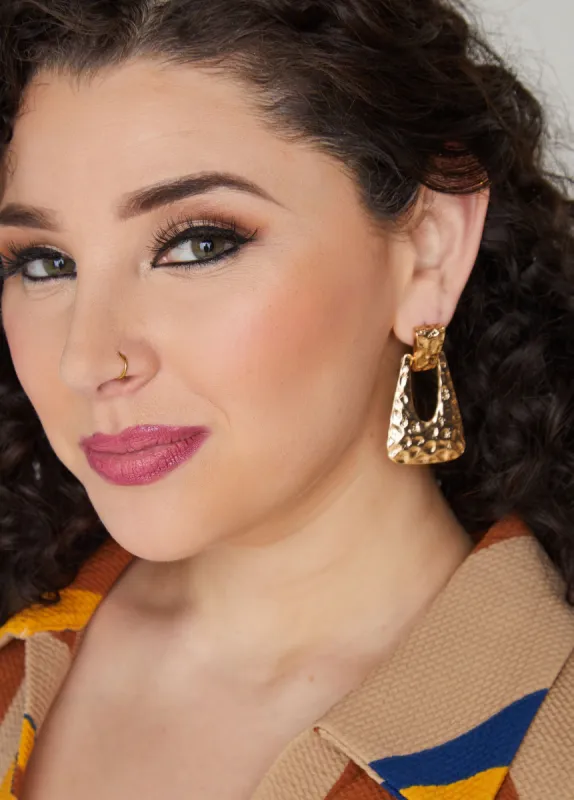 Hammered Doorknocker Earrings sold by Ashley Stewart